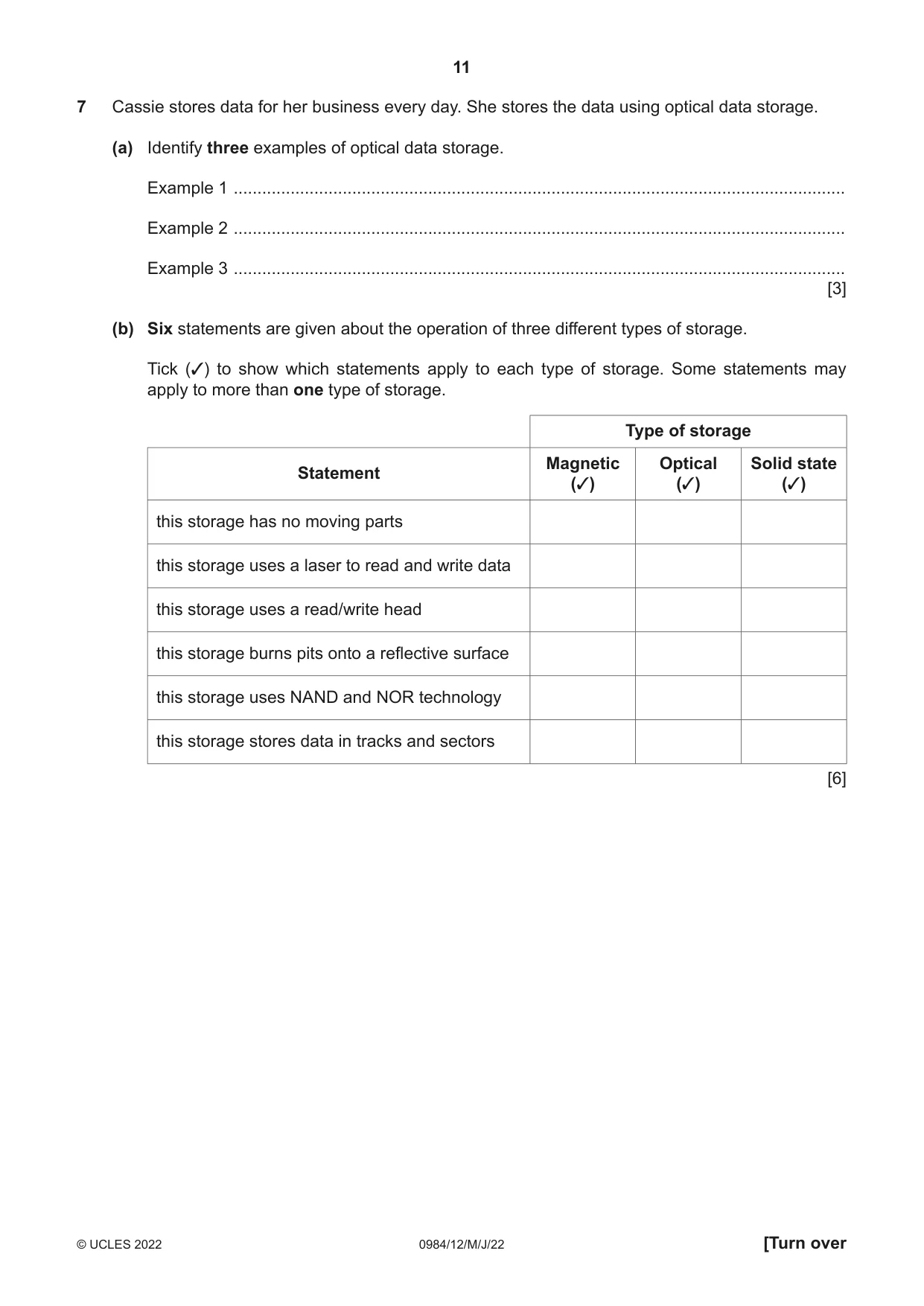 Cambridge IGCSE Computer Science (9-1) 0984 2022 May/June Paper 1 · Variant 2 question paper, page 11 of 12