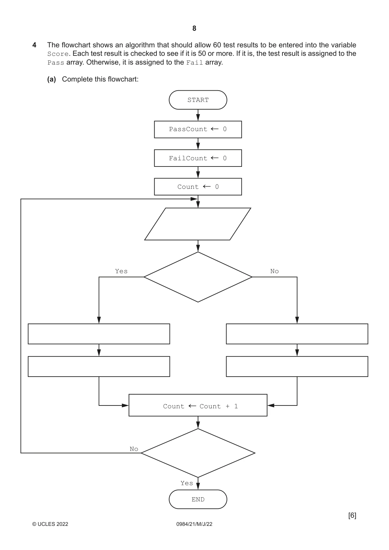 Cambridge IGCSE Computer Science (9-1) 0984 2022 May/June Paper 2 · Variant 1 question paper, page 8 of 12