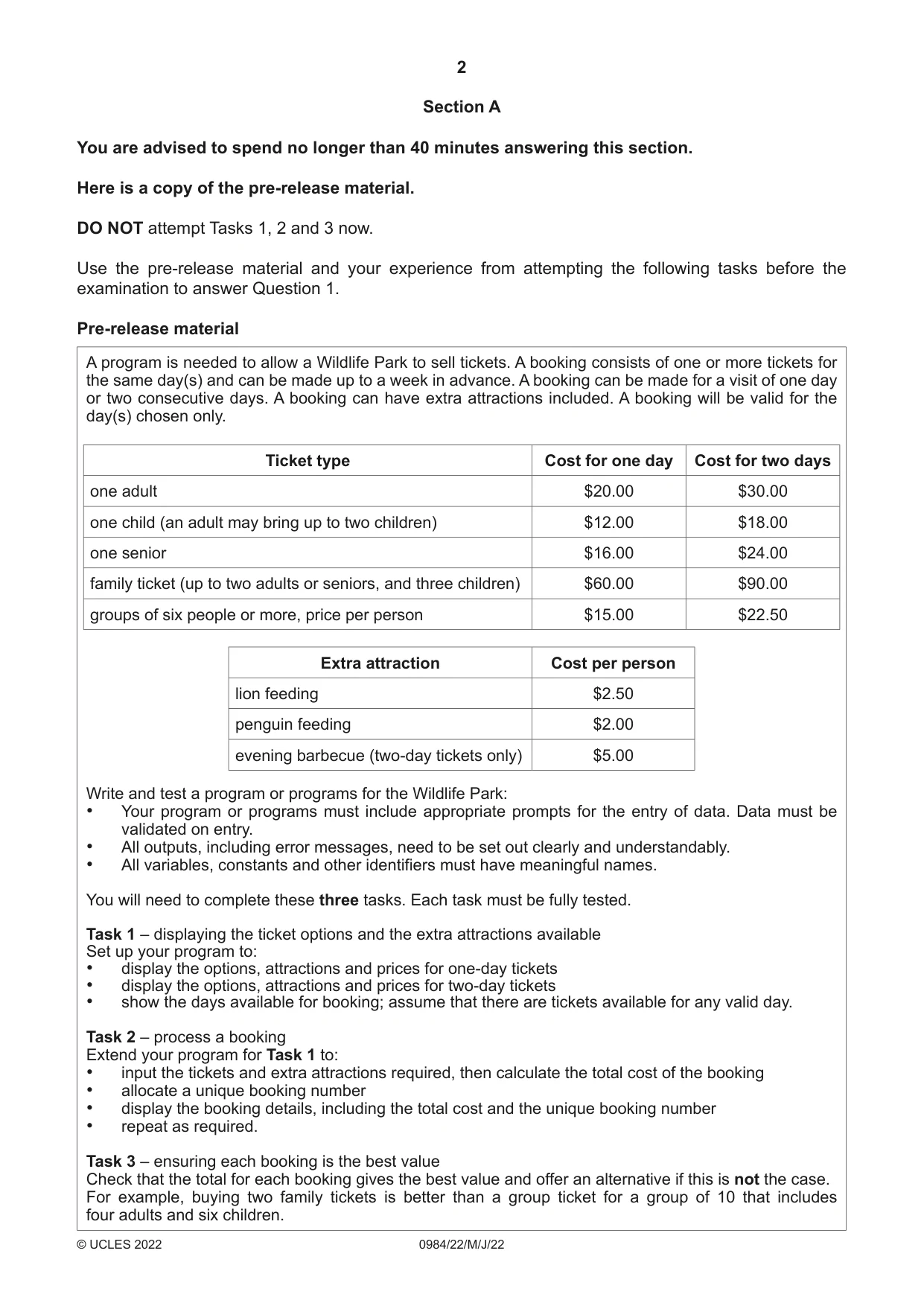 Cambridge IGCSE Computer Science (9-1) 0984 2022 May/June Paper 2 · Variant 2 question paper, page 2 of 12