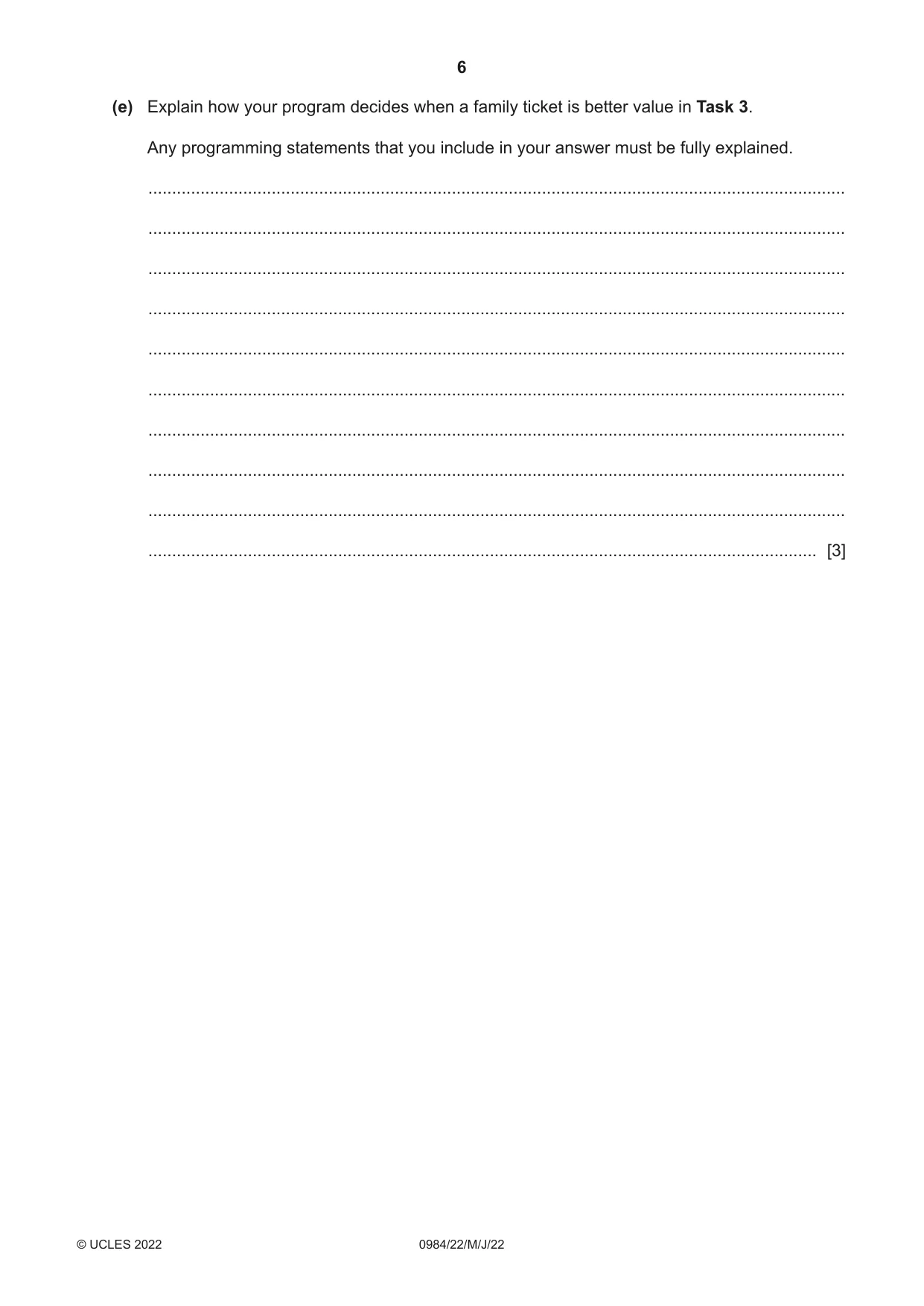 Cambridge IGCSE Computer Science (9-1) 0984 2022 May/June Paper 2 · Variant 2 question paper, page 6 of 12