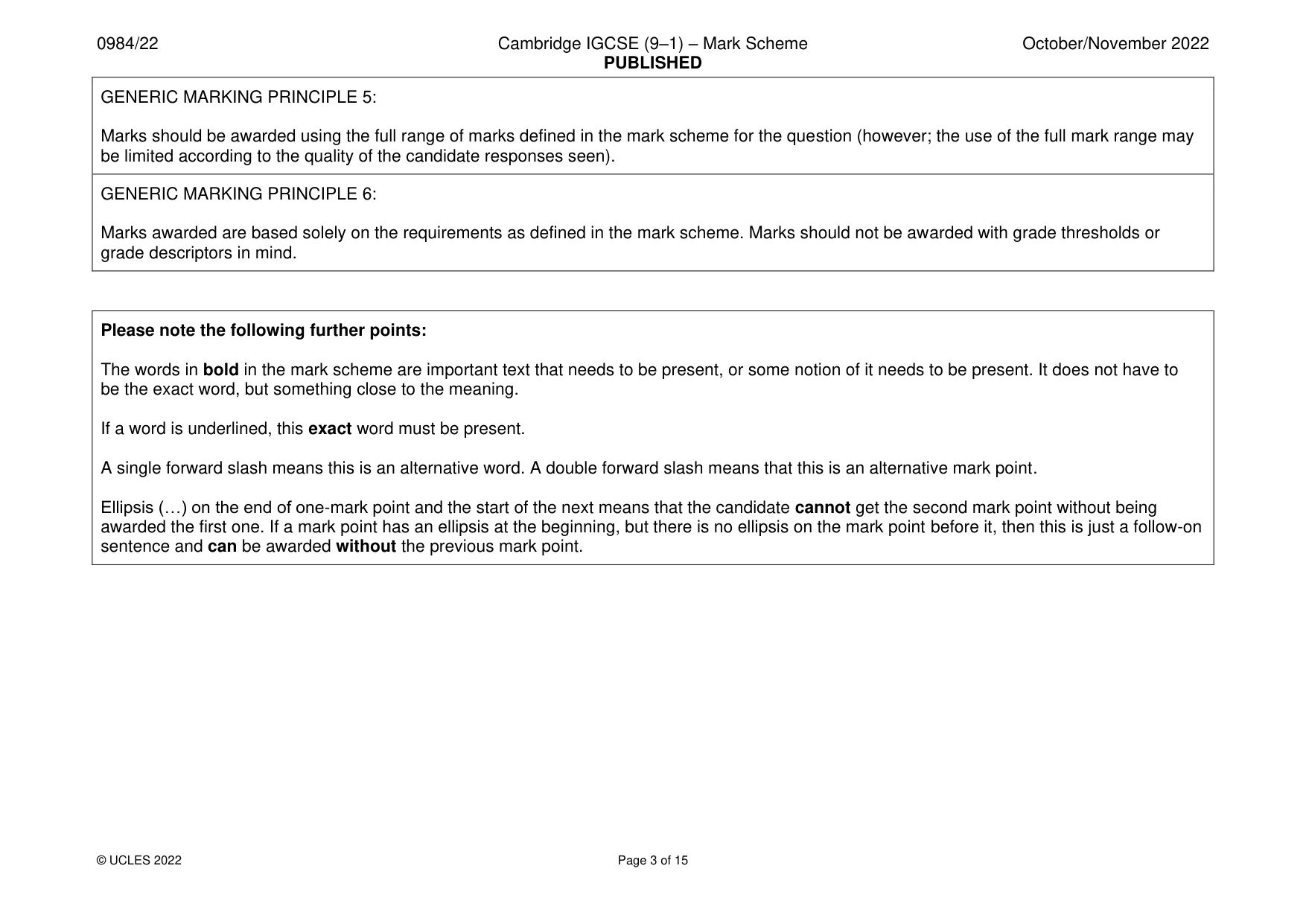 Mark scheme, page 3 of 15