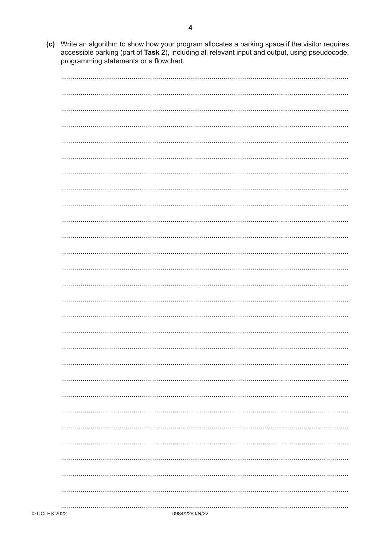 Cambridge IGCSE Computer Science (9-1) 0984 2022 Oct/Nov Paper 2 · Variant 2 question paper, page 4 of 16