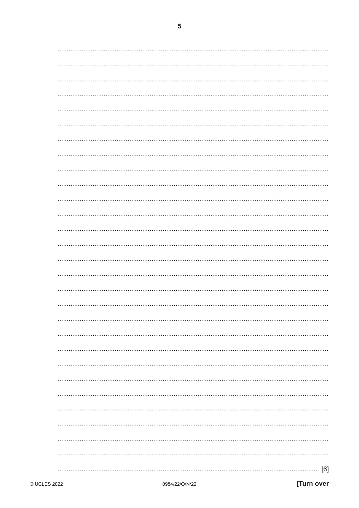 Cambridge IGCSE Computer Science (9-1) 0984 2022 Oct/Nov Paper 2 · Variant 2 question paper, page 5 of 16