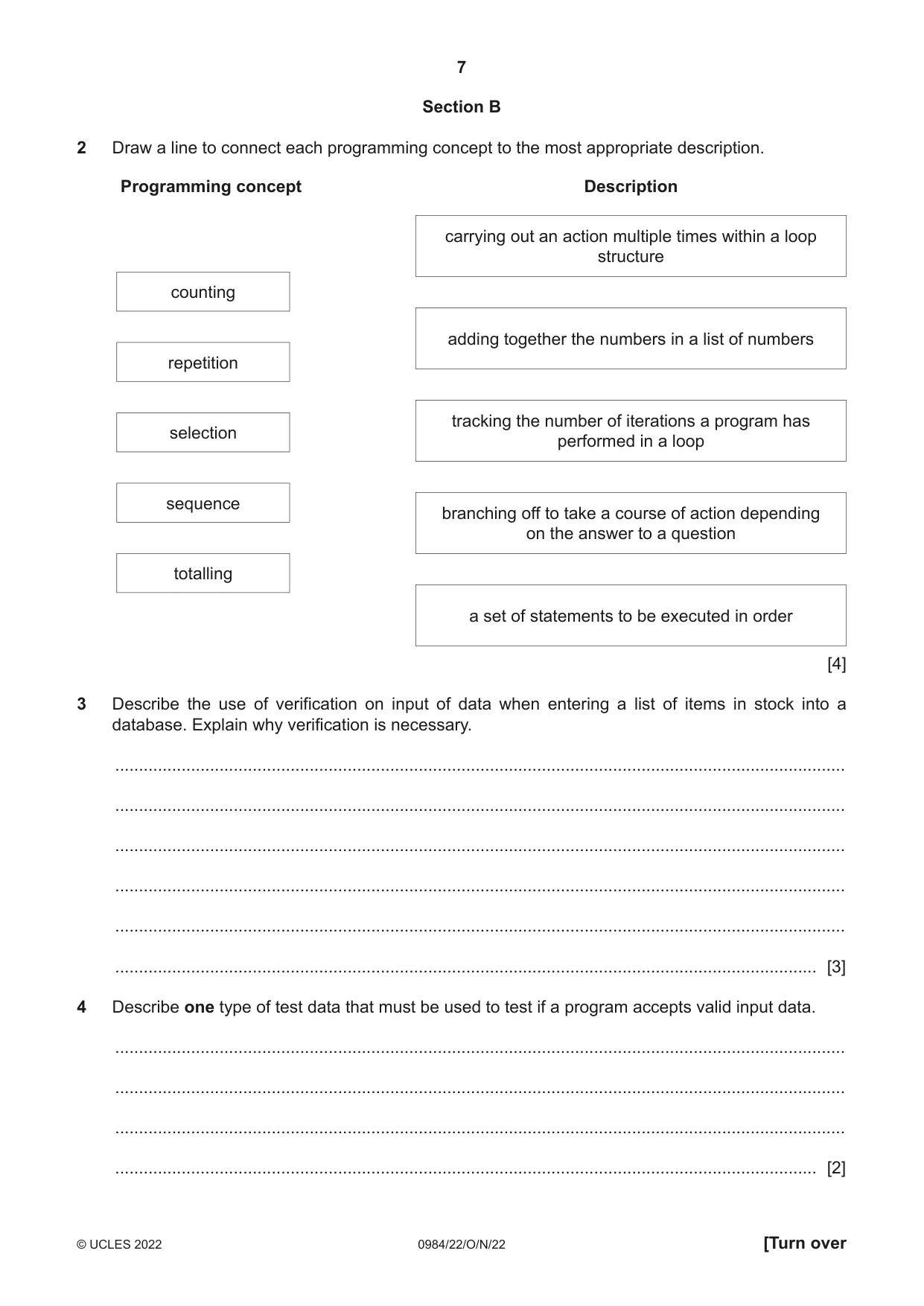Cambridge IGCSE Computer Science (9-1) 0984 2022 Oct/Nov Paper 2 · Variant 2 question paper, page 7 of 16