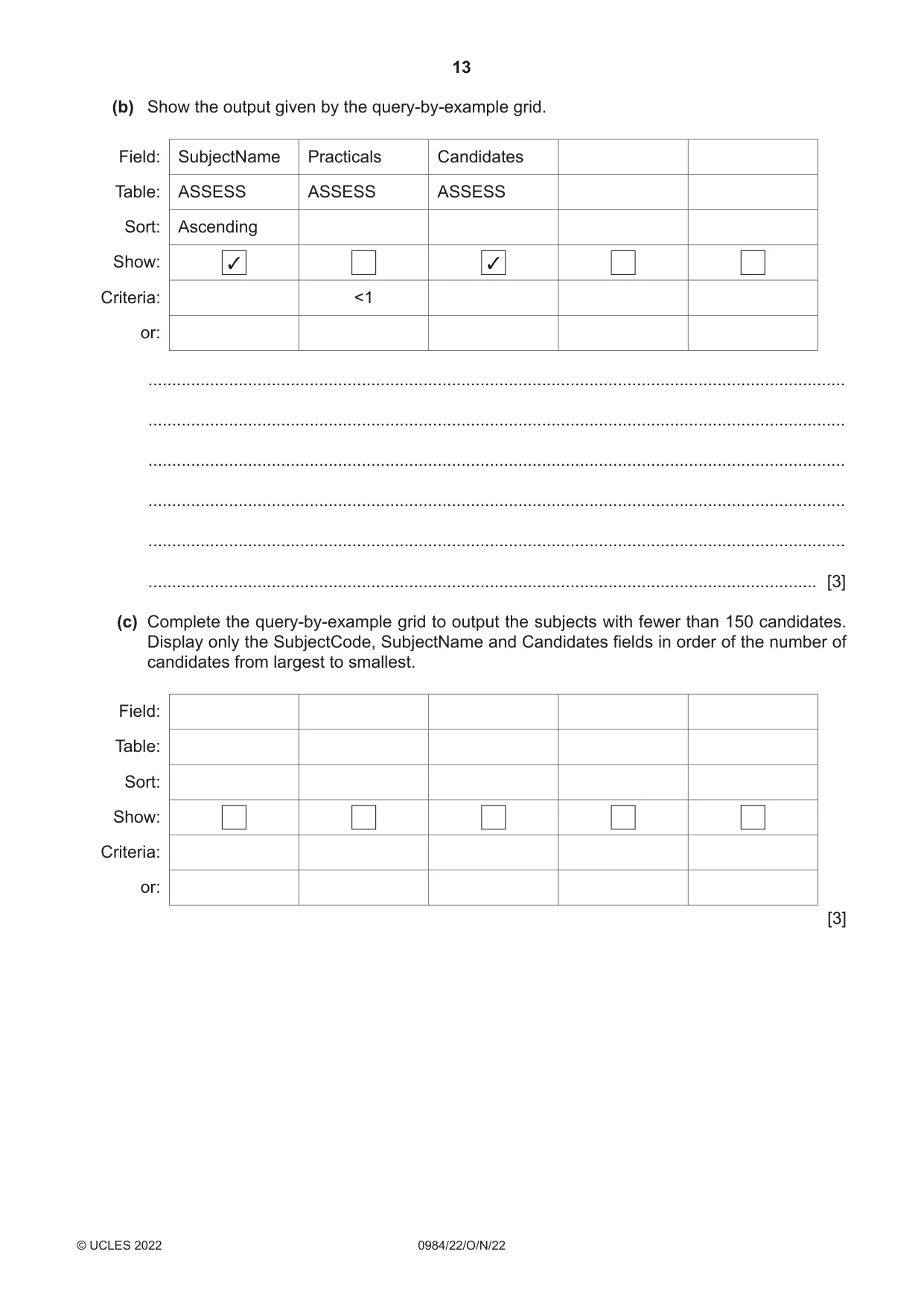 Cambridge IGCSE Computer Science (9-1) 0984 2022 Oct/Nov Paper 2 · Variant 2 question paper, page 13 of 16