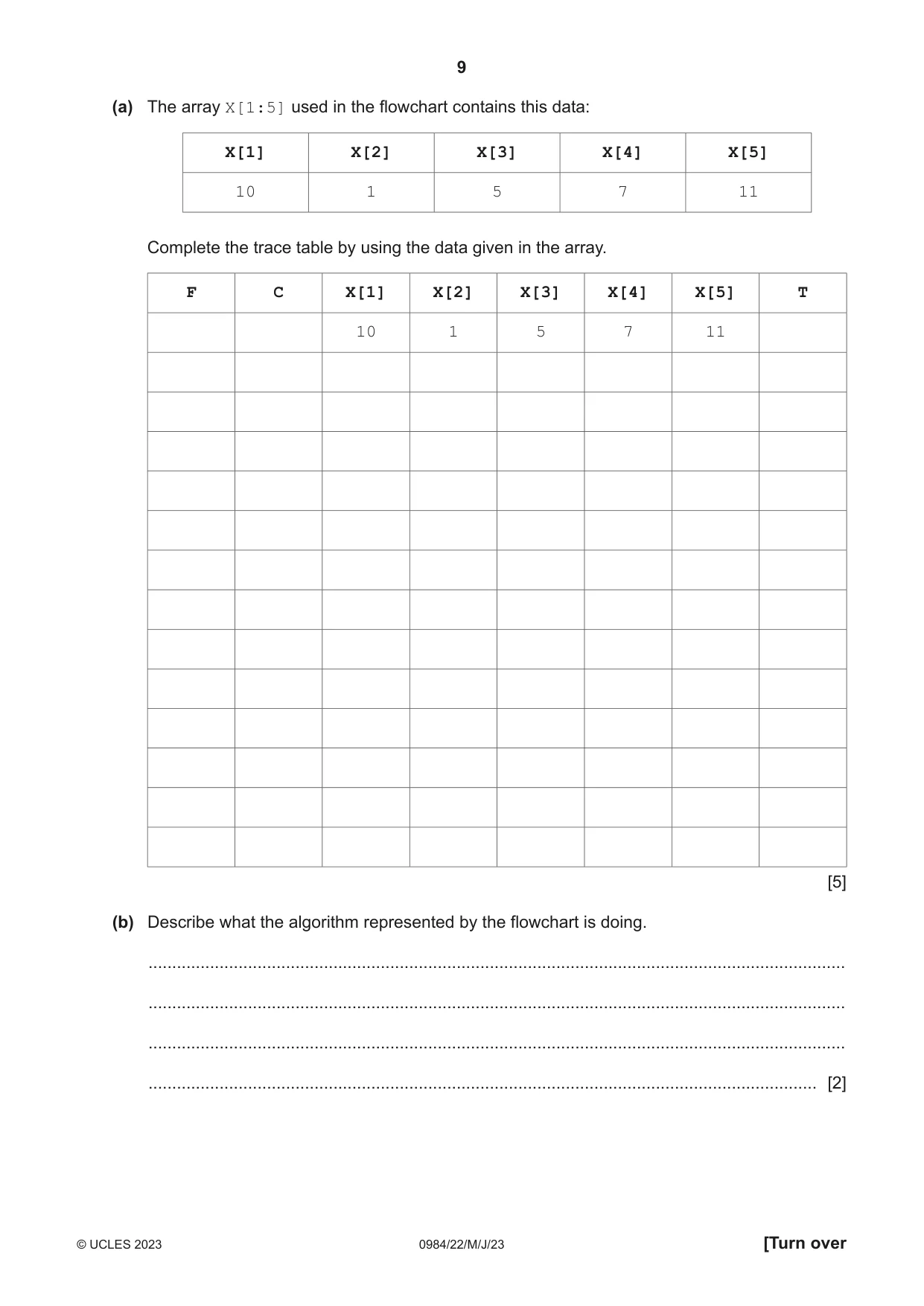 Cambridge IGCSE Computer Science (9-1) 0984 2023 May/June Paper 2 · Variant 2 question paper, page 9 of 16
