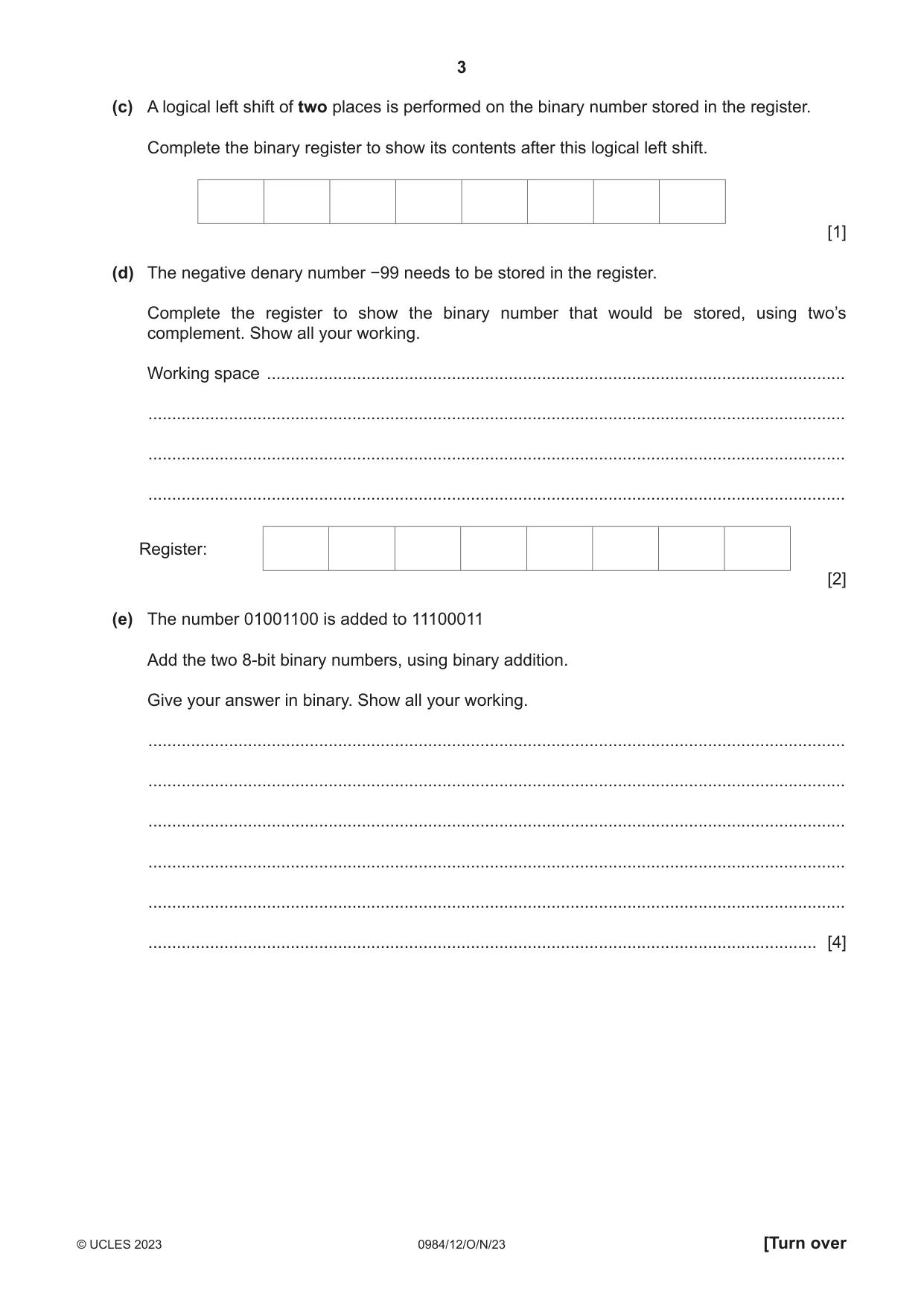 Cambridge IGCSE Computer Science (9-1) 0984 2023 Oct/Nov Paper 1 · Variant 2 question paper, page 3 of 12