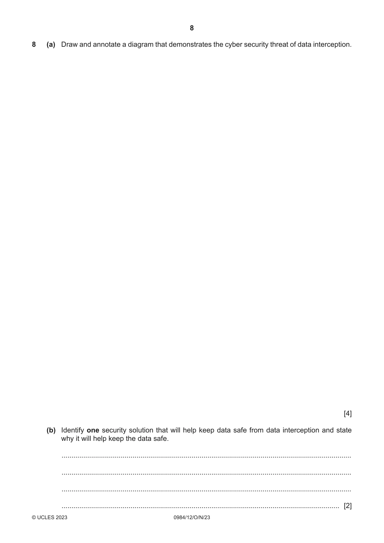 Cambridge IGCSE Computer Science (9-1) 0984 2023 Oct/Nov Paper 1 · Variant 2 question paper, page 8 of 12