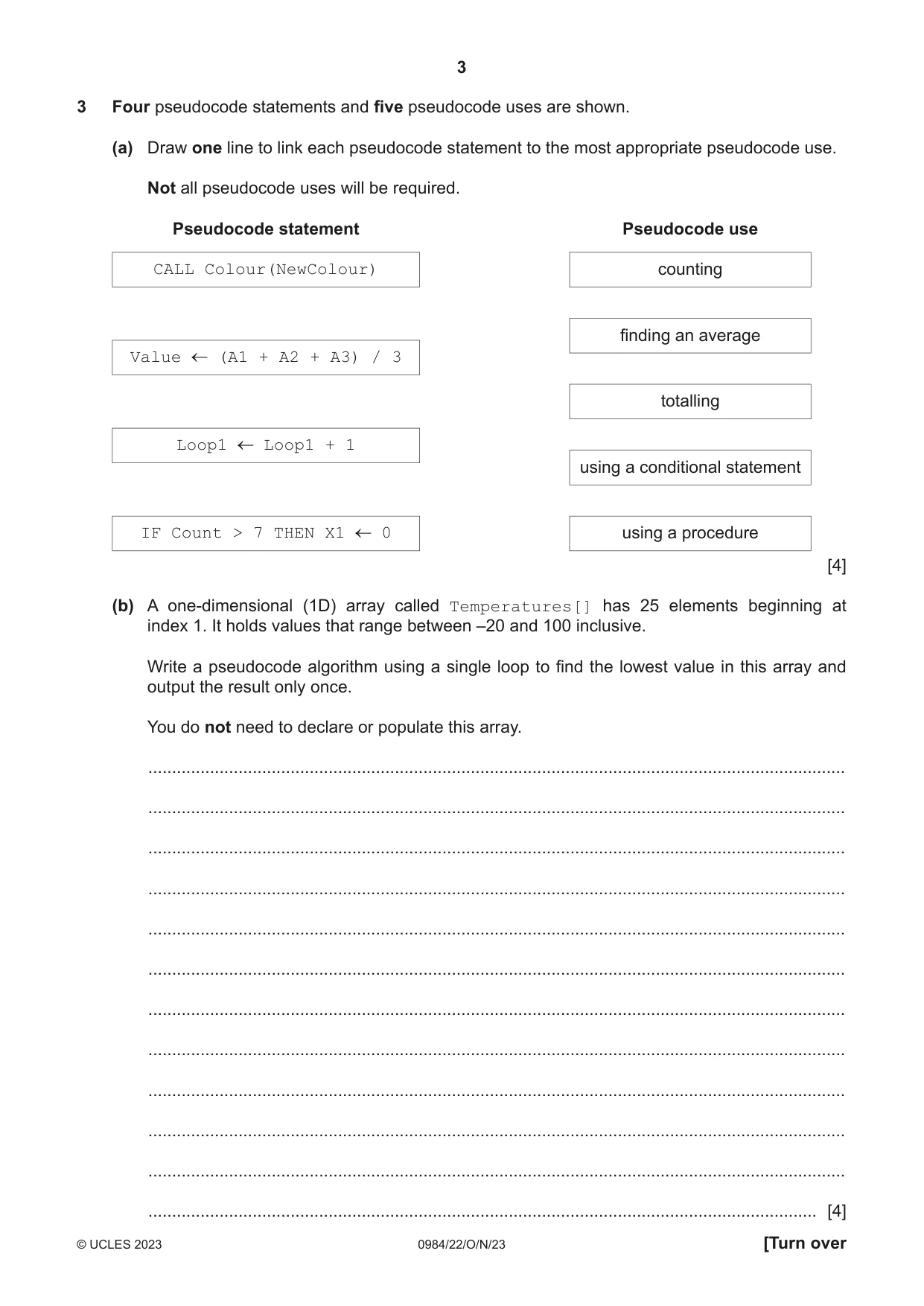 Cambridge IGCSE Computer Science (9-1) 0984 2023 Oct/Nov Paper 2 · Variant 2 question paper, page 3 of 16
