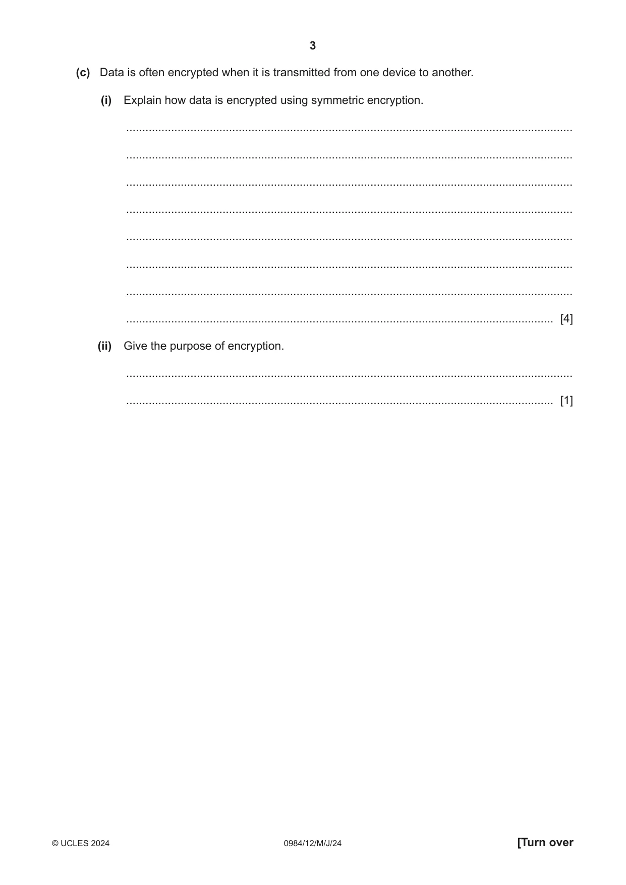 Cambridge IGCSE Computer Science (9-1) 0984 2024 May/June Paper 1 · Variant 2 question paper, page 3 of 12