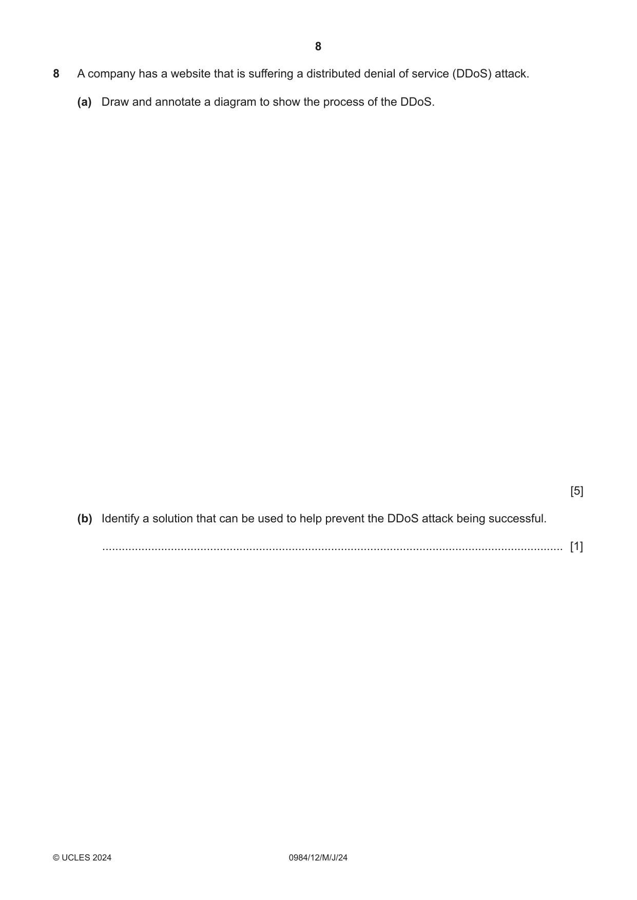 Cambridge IGCSE Computer Science (9-1) 0984 2024 May/June Paper 1 · Variant 2 question paper, page 8 of 12