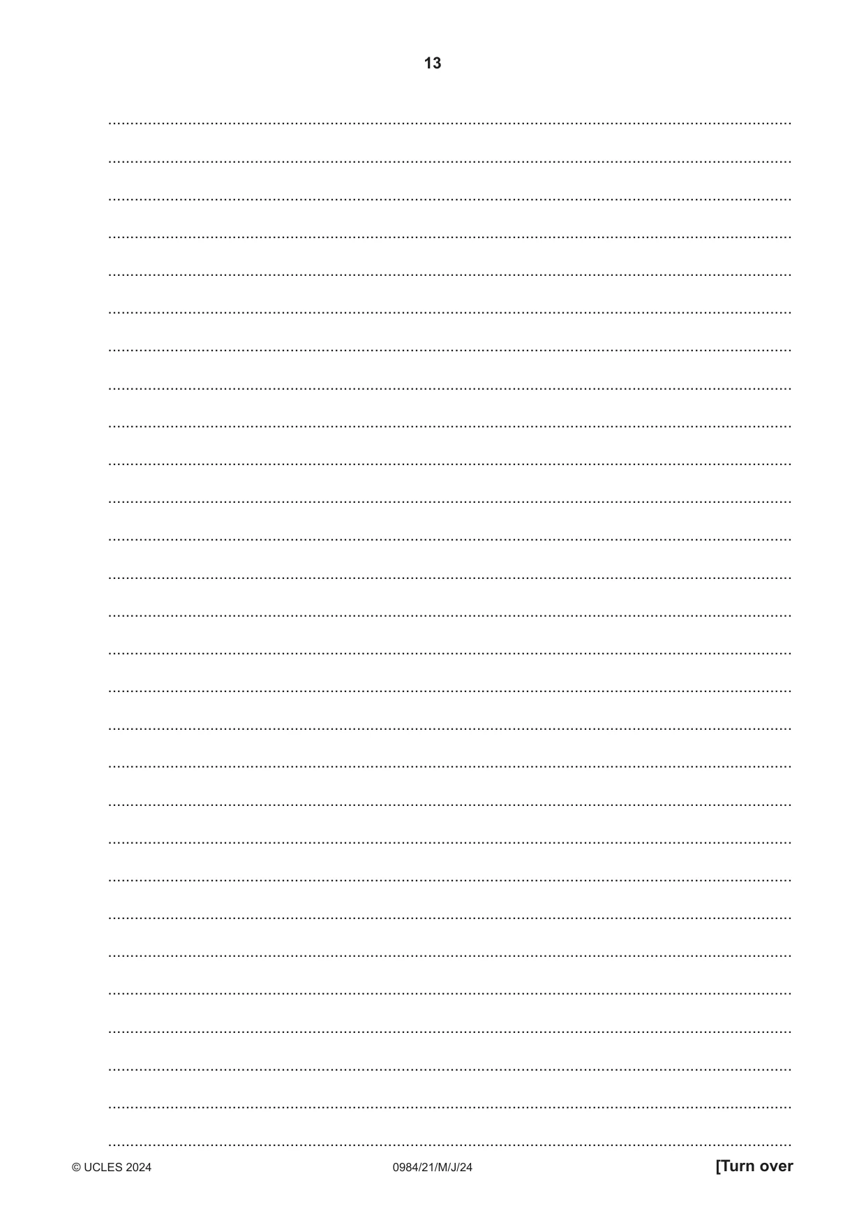 Cambridge IGCSE Computer Science (9-1) 0984 2024 May/June Paper 2 · Variant 1 question paper, page 13 of 16