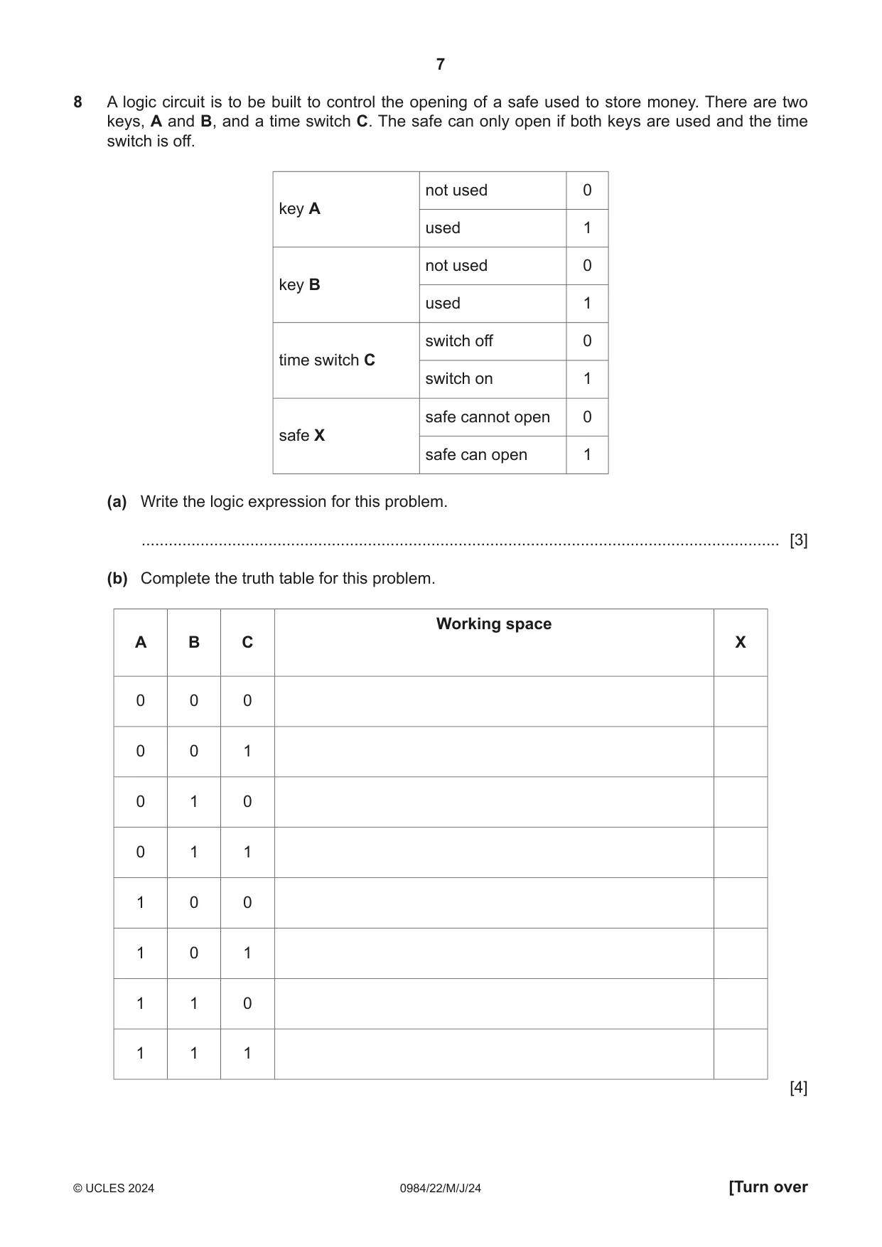 Cambridge IGCSE Computer Science (9-1) 0984 2024 May/June Paper 2 · Variant 2 question paper, page 7 of 16