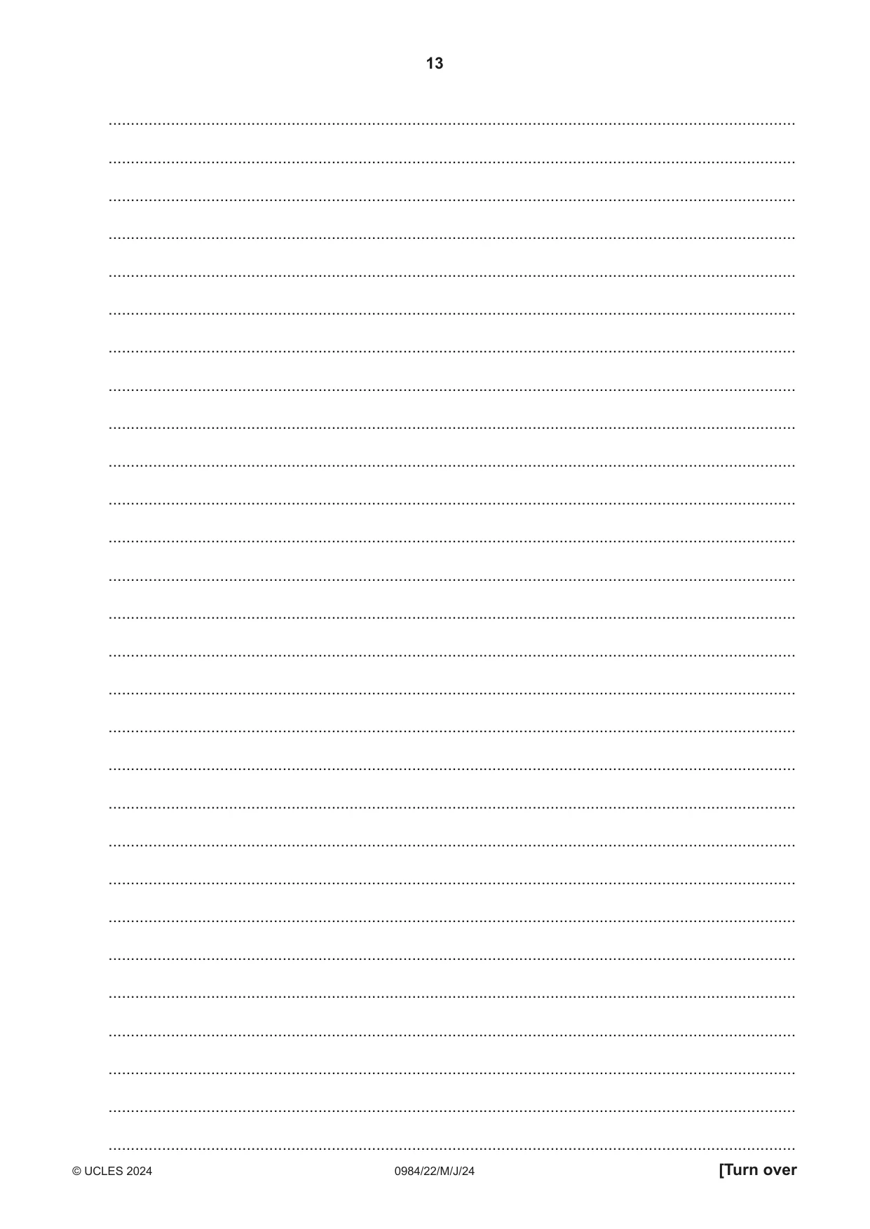 Cambridge IGCSE Computer Science (9-1) 0984 2024 May/June Paper 2 · Variant 2 question paper, page 13 of 16