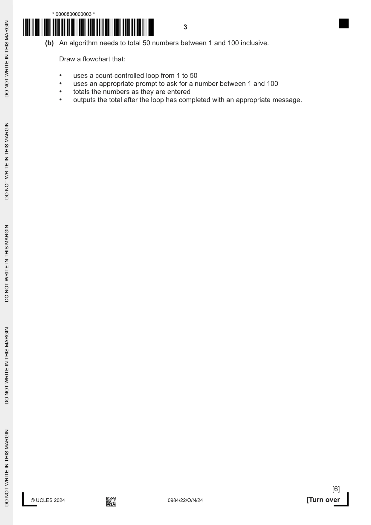 Cambridge IGCSE Computer Science (9-1) 0984 2024 Oct/Nov Paper 2 · Variant 2 question paper, page 3 of 16