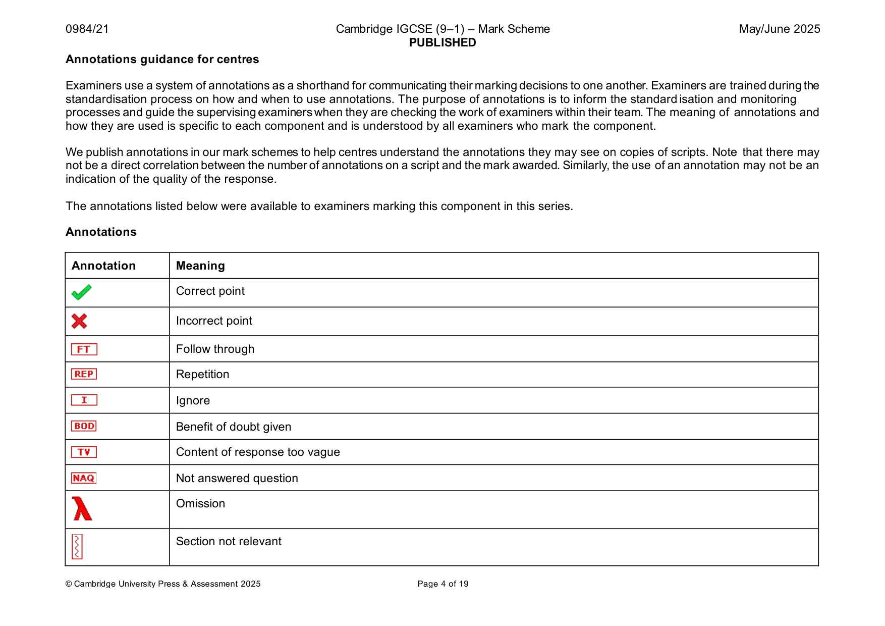 Mark scheme, page 4 of 19