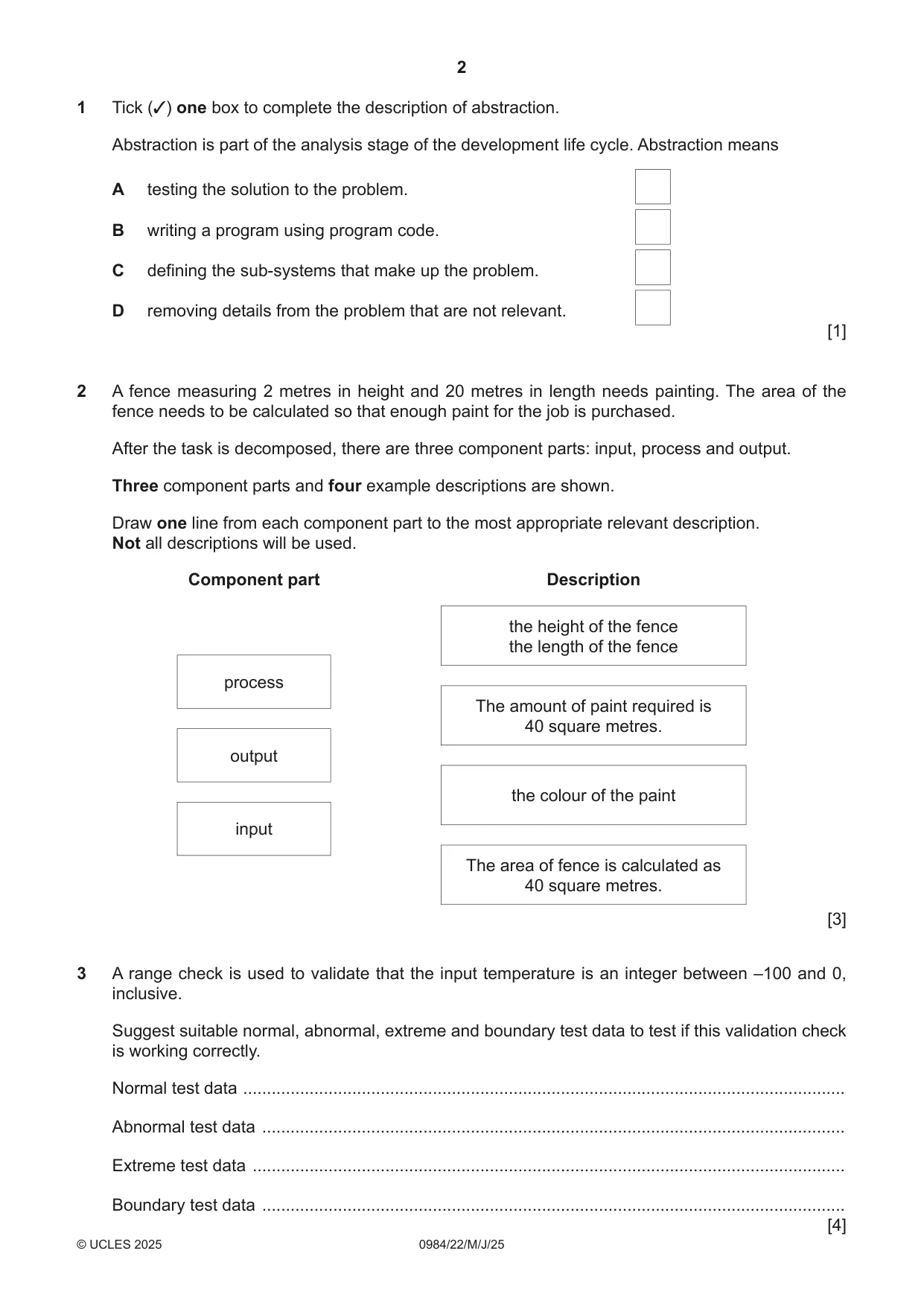 Cambridge IGCSE Computer Science (9-1) 0984 2025 May/June Paper 2 · Variant 2 question paper, page 2 of 16