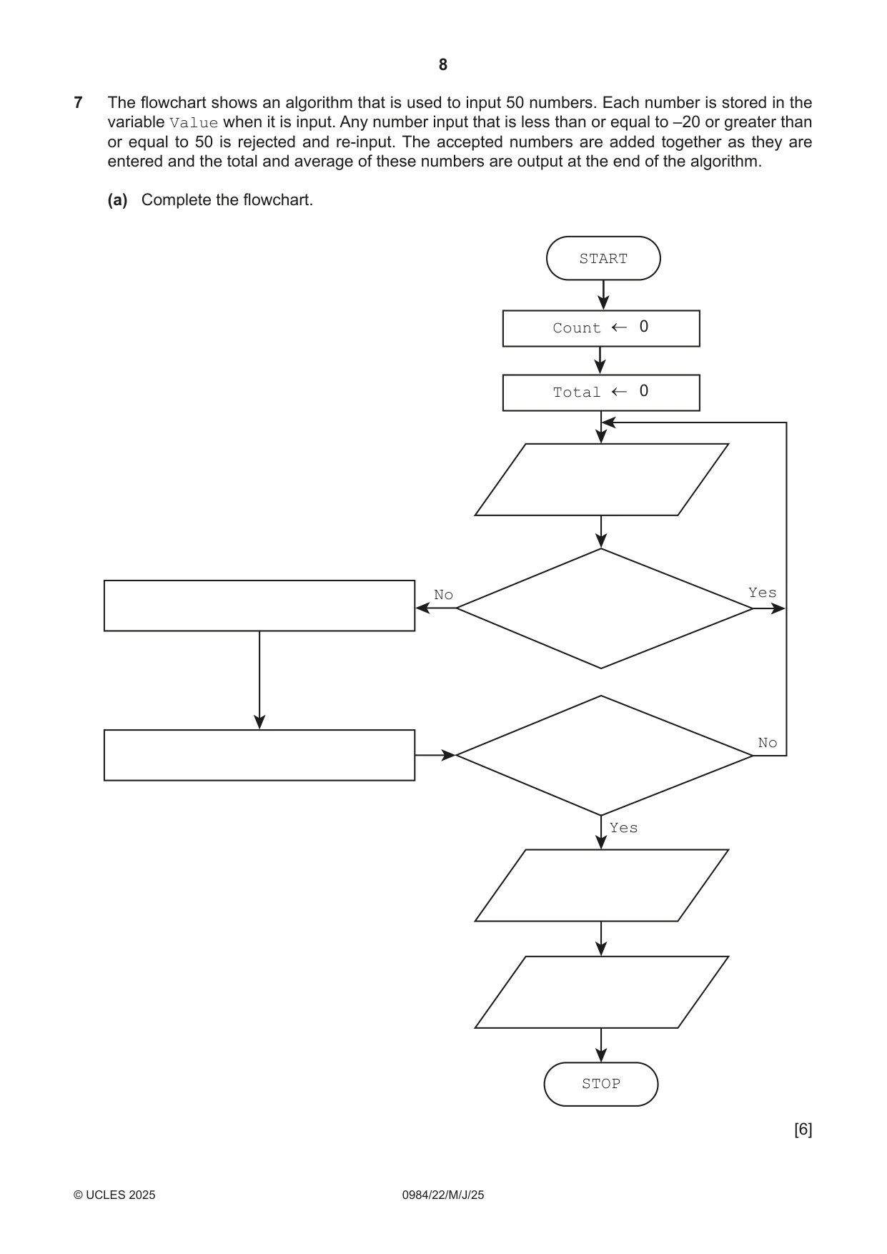 Cambridge IGCSE Computer Science (9-1) 0984 2025 May/June Paper 2 · Variant 2 question paper, page 8 of 16