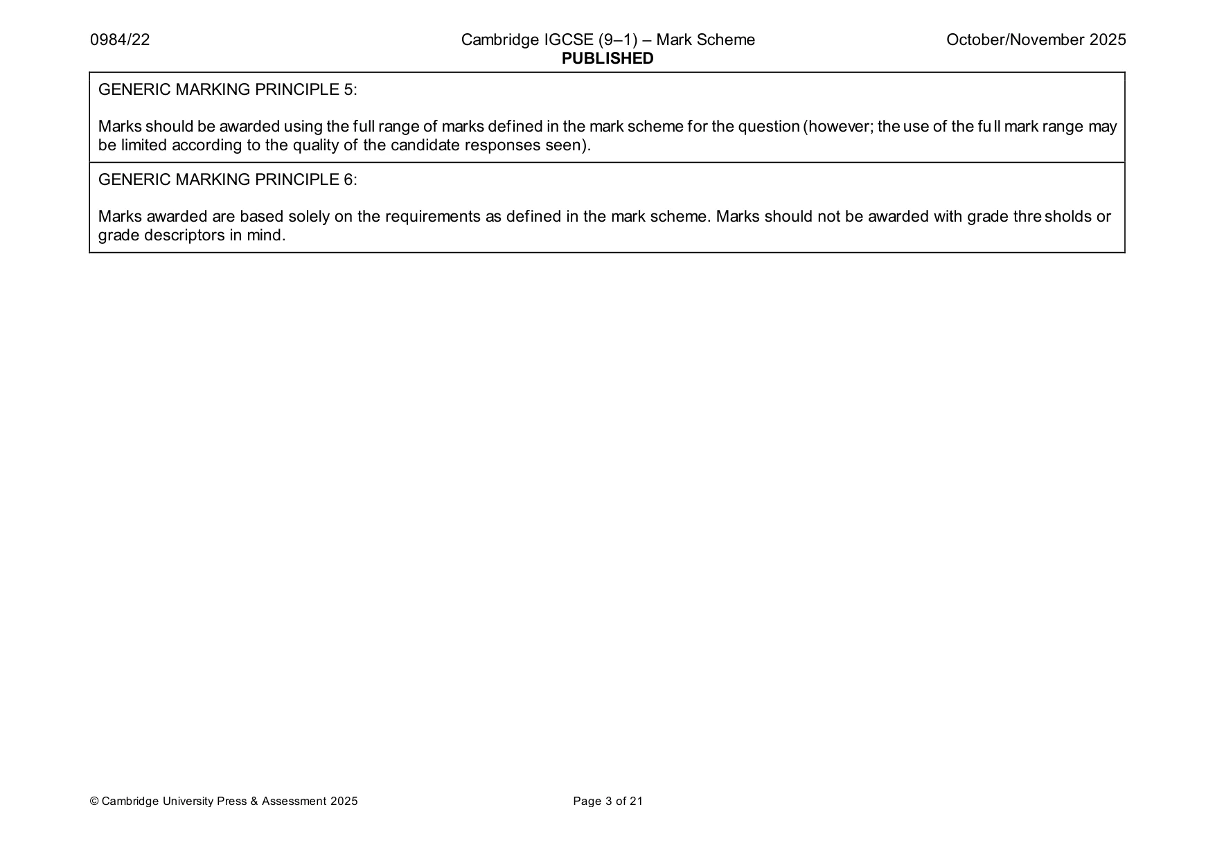 Mark scheme, page 3 of 21