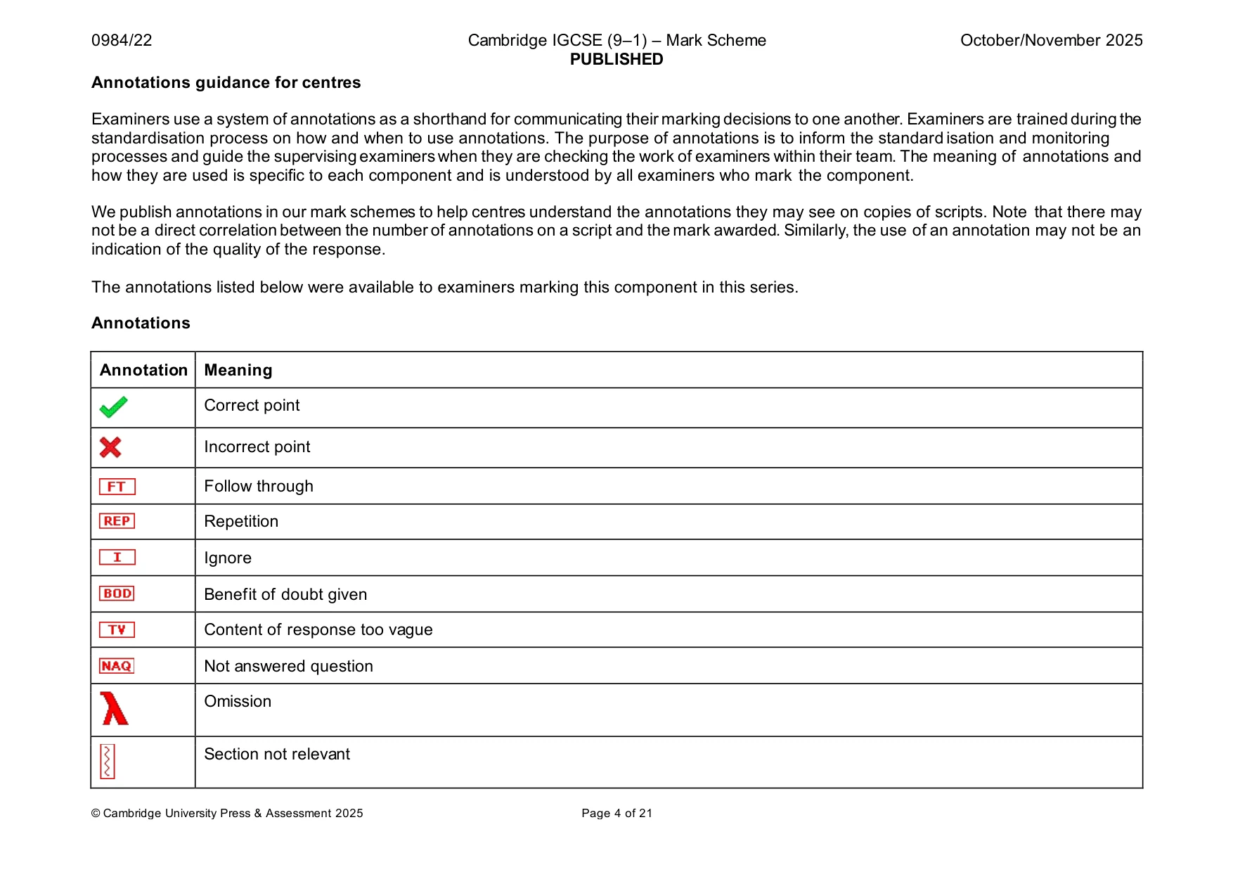 Mark scheme, page 4 of 21