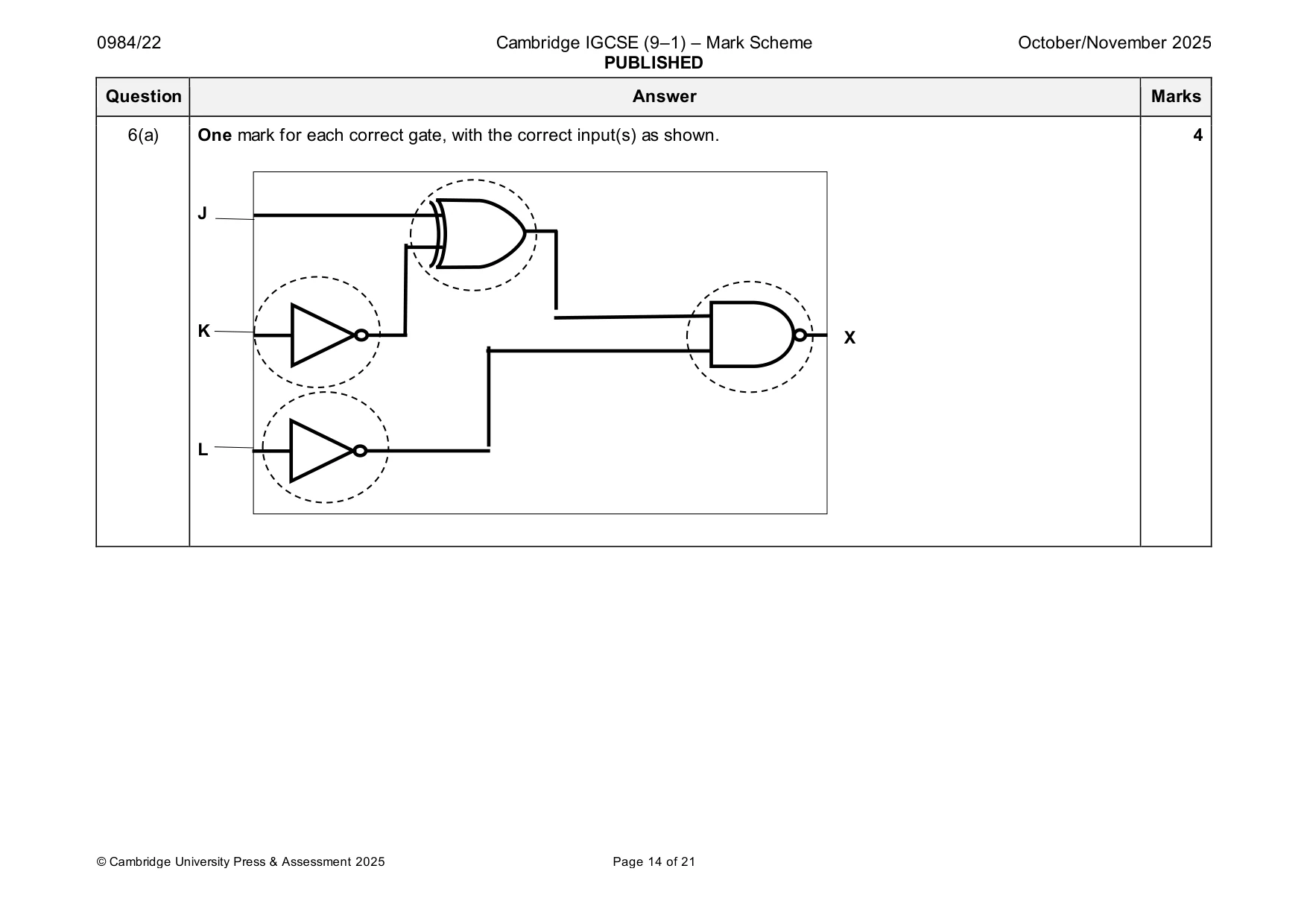 Mark scheme, page 14 of 21