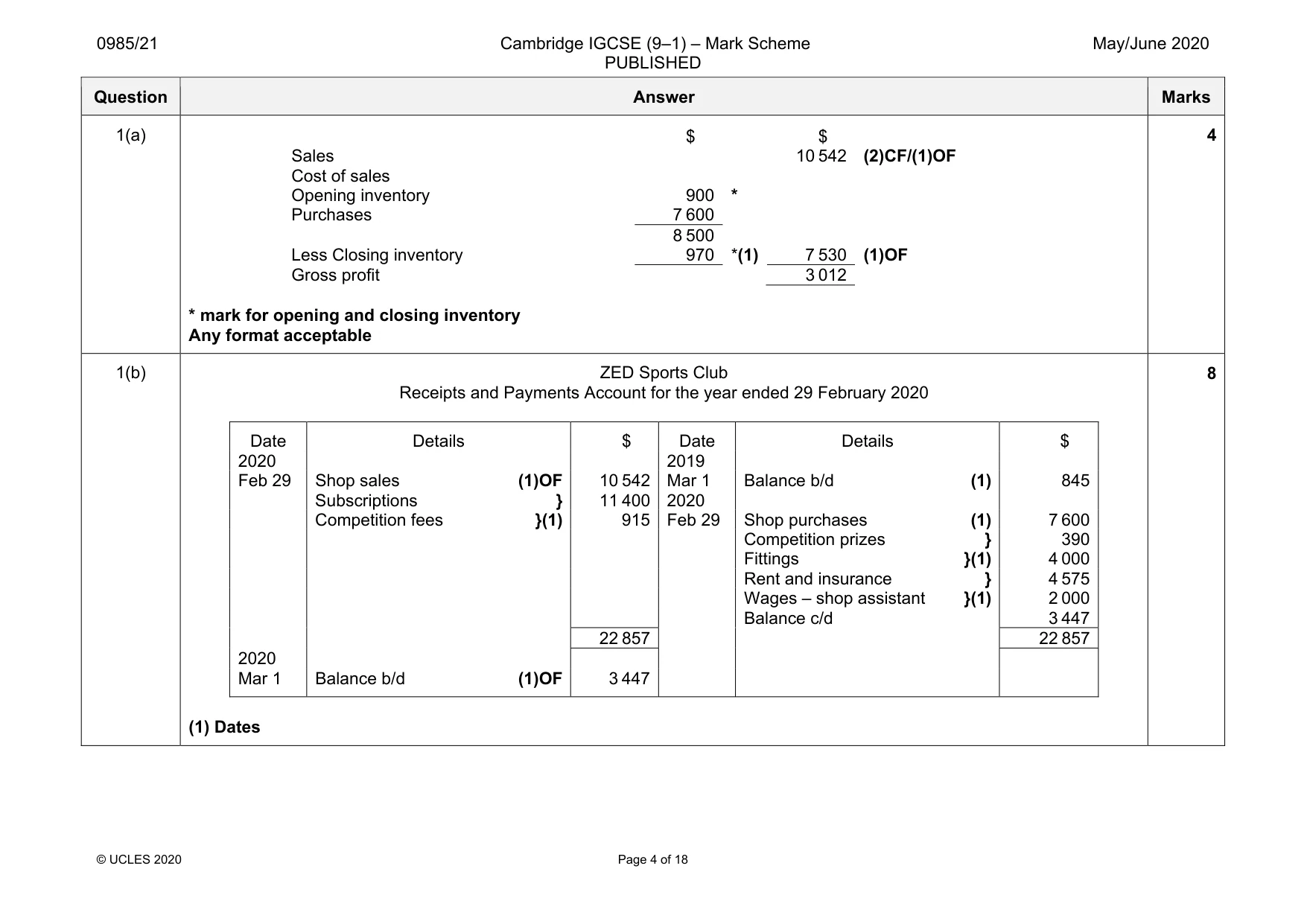 Mark scheme, page 4 of 18
