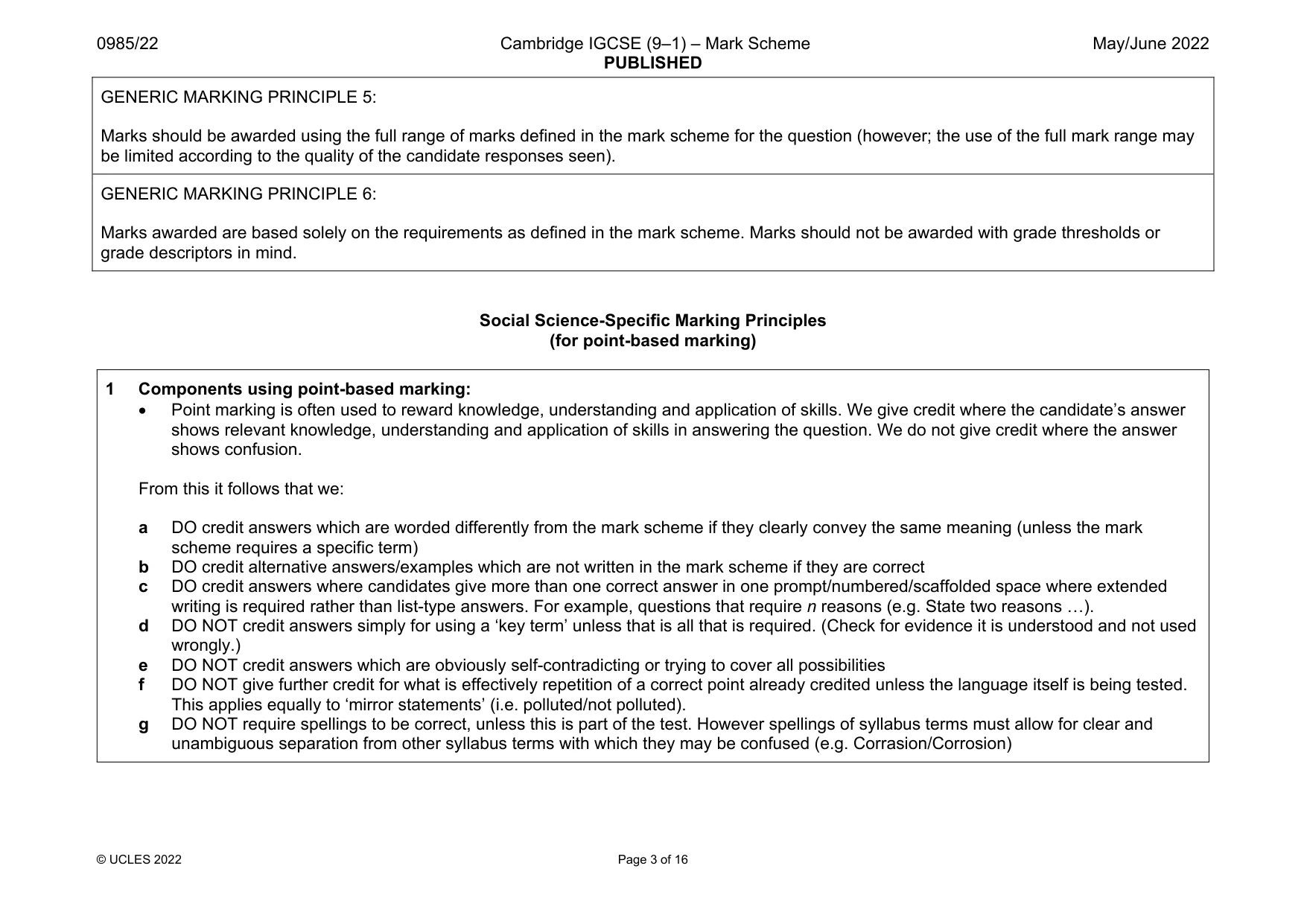 Mark scheme, page 3 of 16