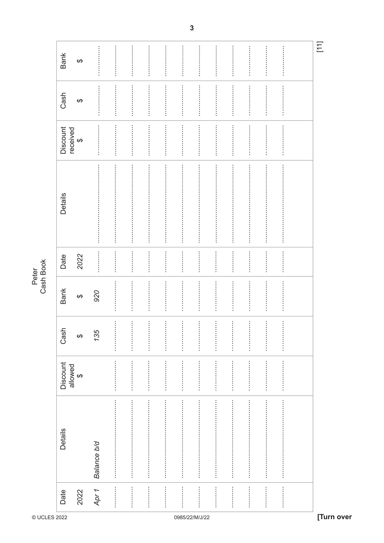 Cambridge IGCSE Accounting (9-1) 0985 2022 May/June Paper 2 · Variant 2 question paper, page 3 of 20