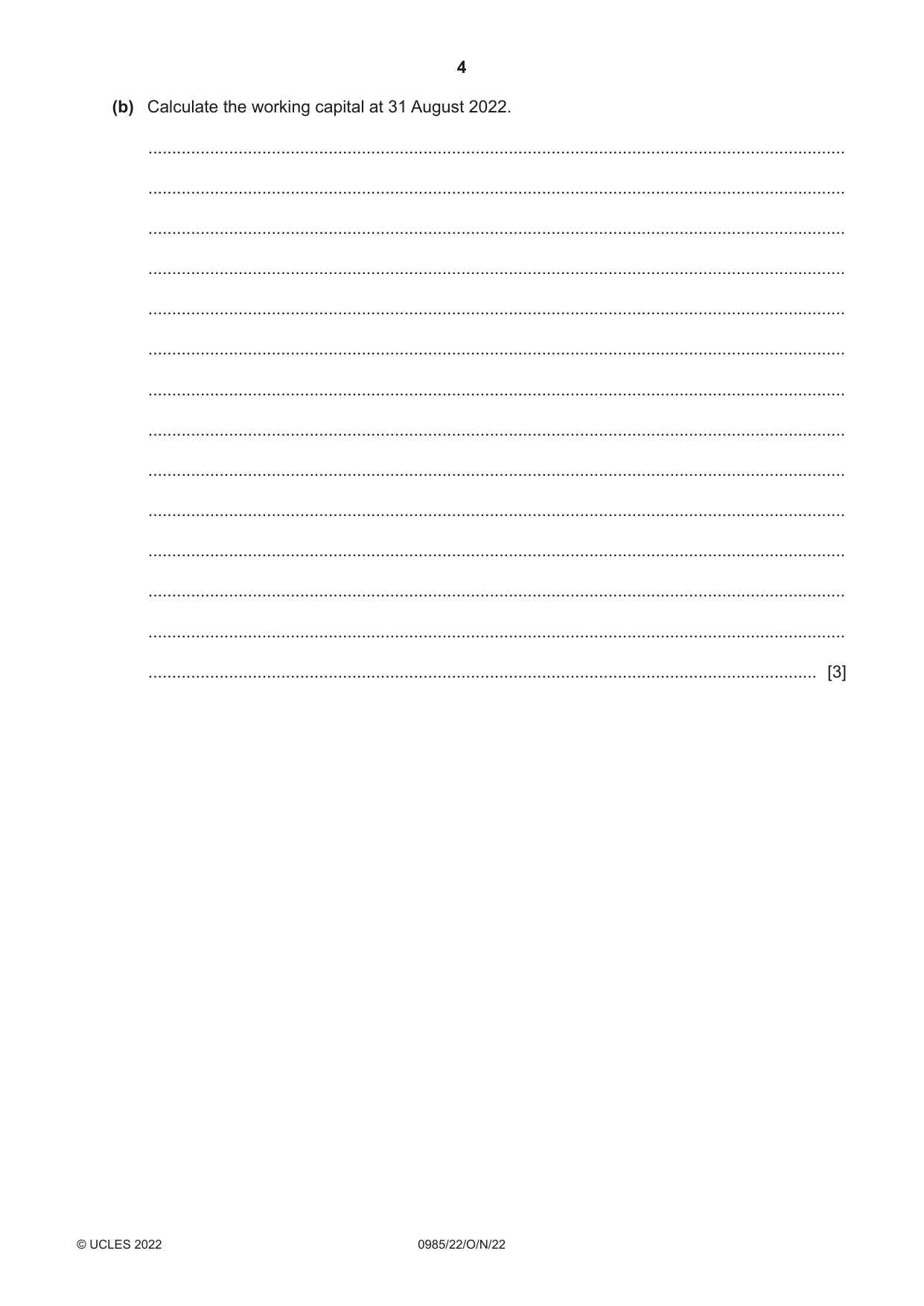 Cambridge IGCSE Accounting (9-1) 0985 2022 Oct/Nov Paper 2 · Variant 2 question paper, page 4 of 20