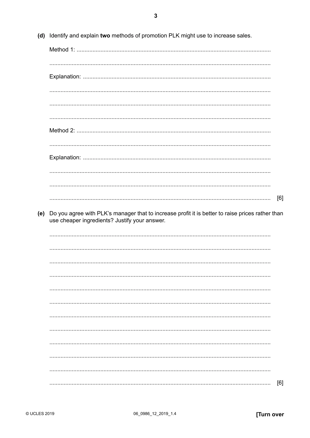 Cambridge IGCSE Business Studies (9-1) 0986 2019 May/June Paper 1 · Variant 2 question paper, page 3 of 12