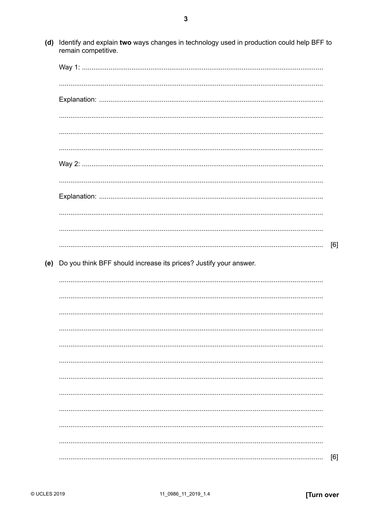 Cambridge IGCSE Business Studies (9-1) 0986 2019 Oct/Nov Paper 1 · Variant 1 question paper, page 3 of 12