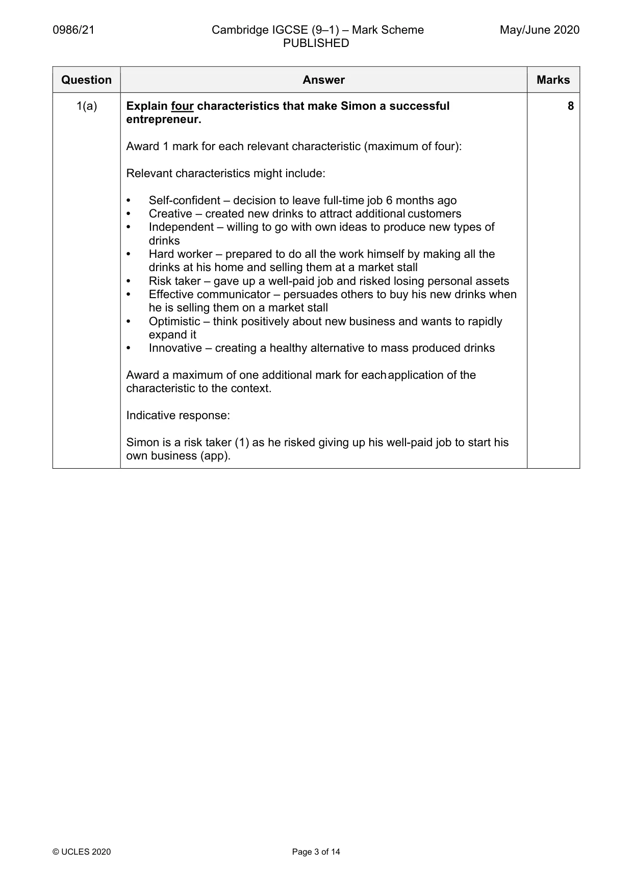 Mark scheme, page 3 of 14
