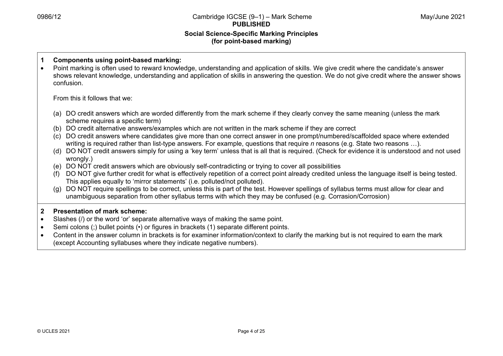 Mark scheme, page 4 of 25