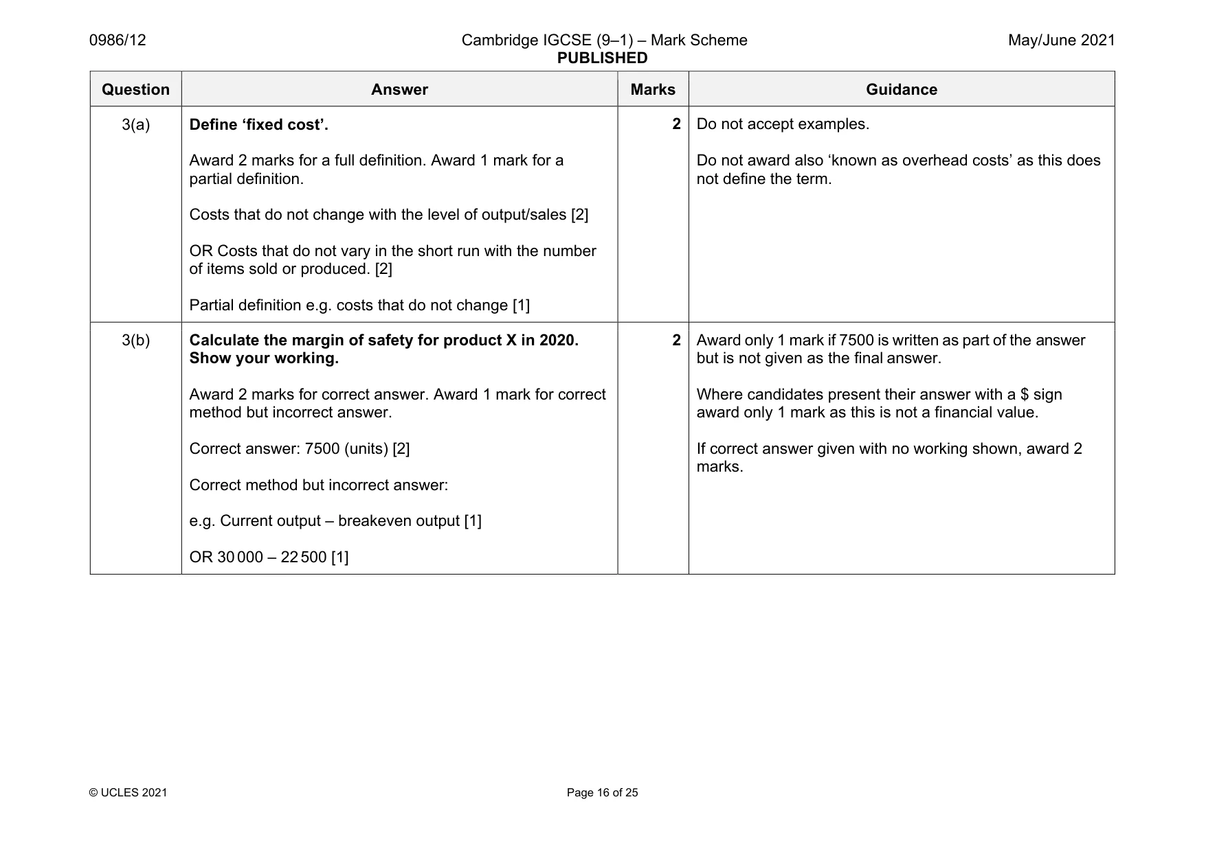 Mark scheme, page 16 of 25