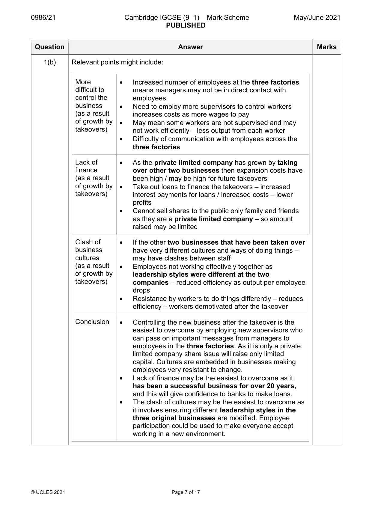 Mark scheme, page 7 of 17