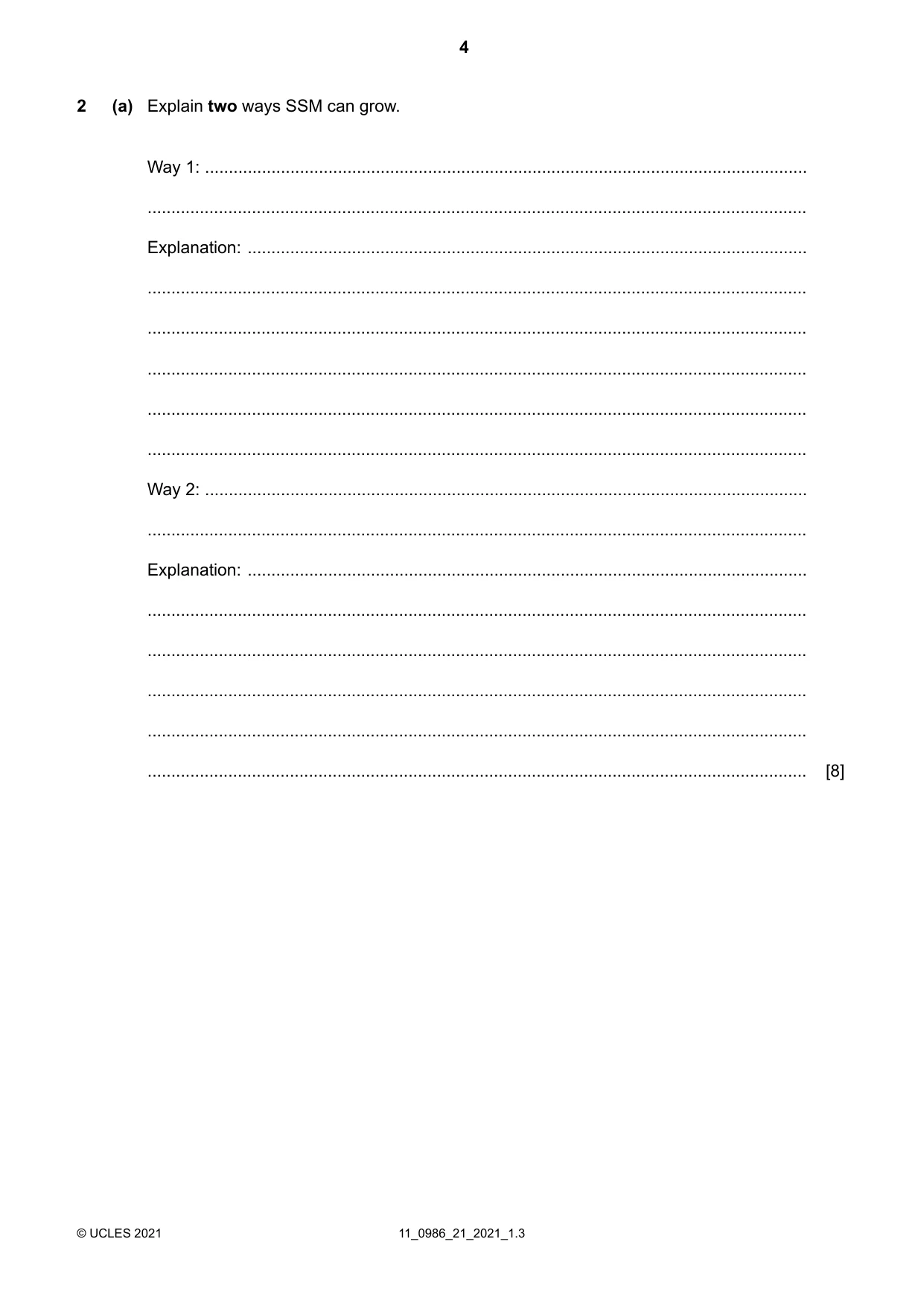 Cambridge IGCSE Business Studies (9-1) 0986 2021 Oct/Nov Paper 2 · Variant 1 question paper, page 4 of 12