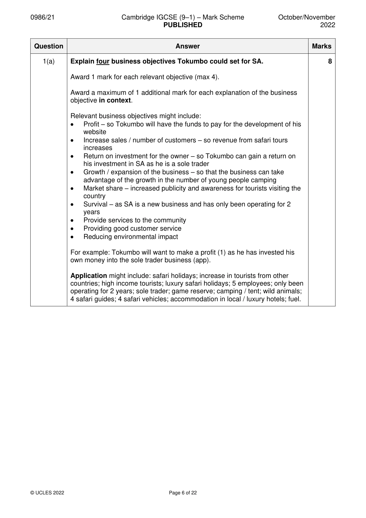 Mark scheme, page 6 of 22
