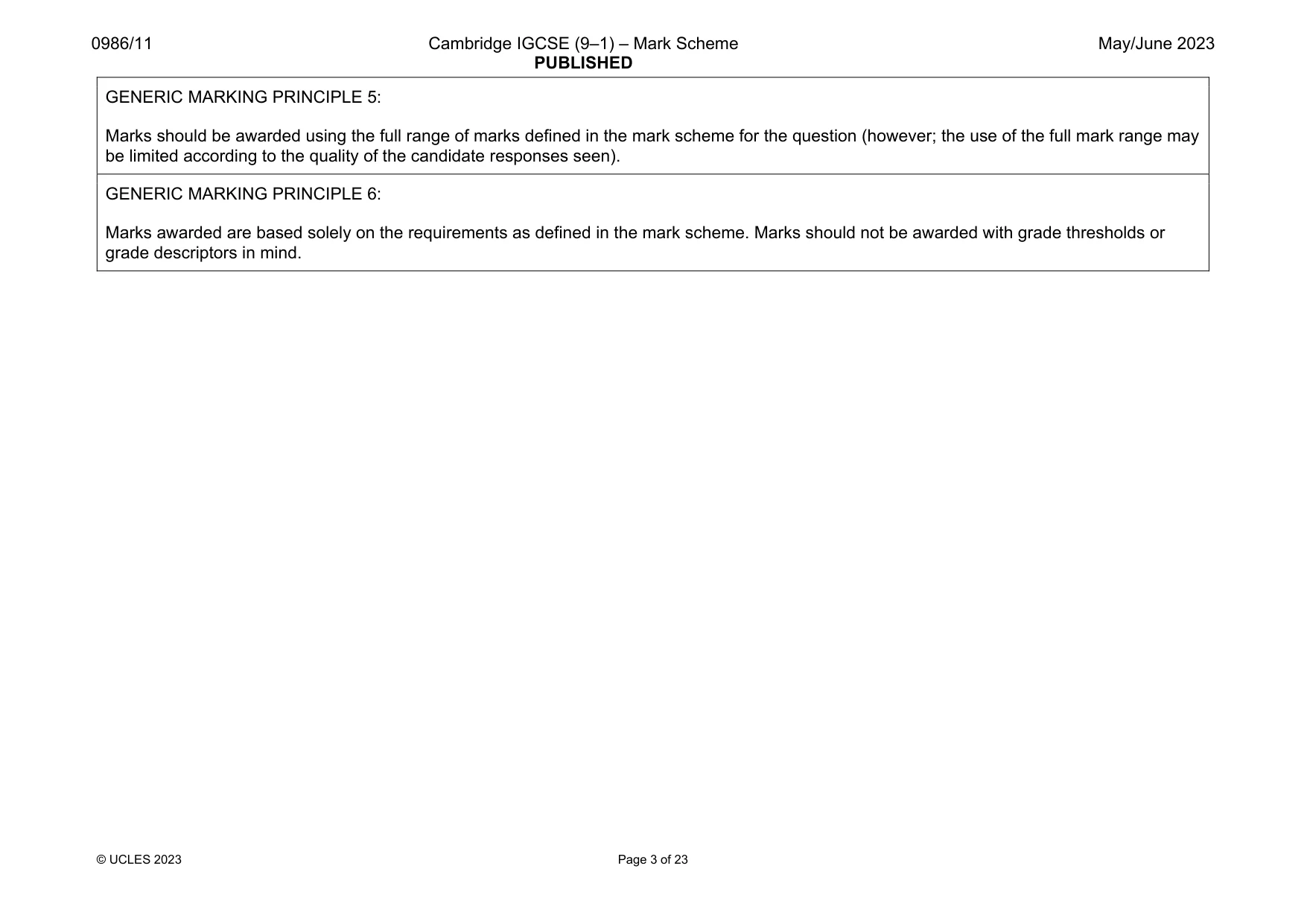 Mark scheme, page 3 of 23