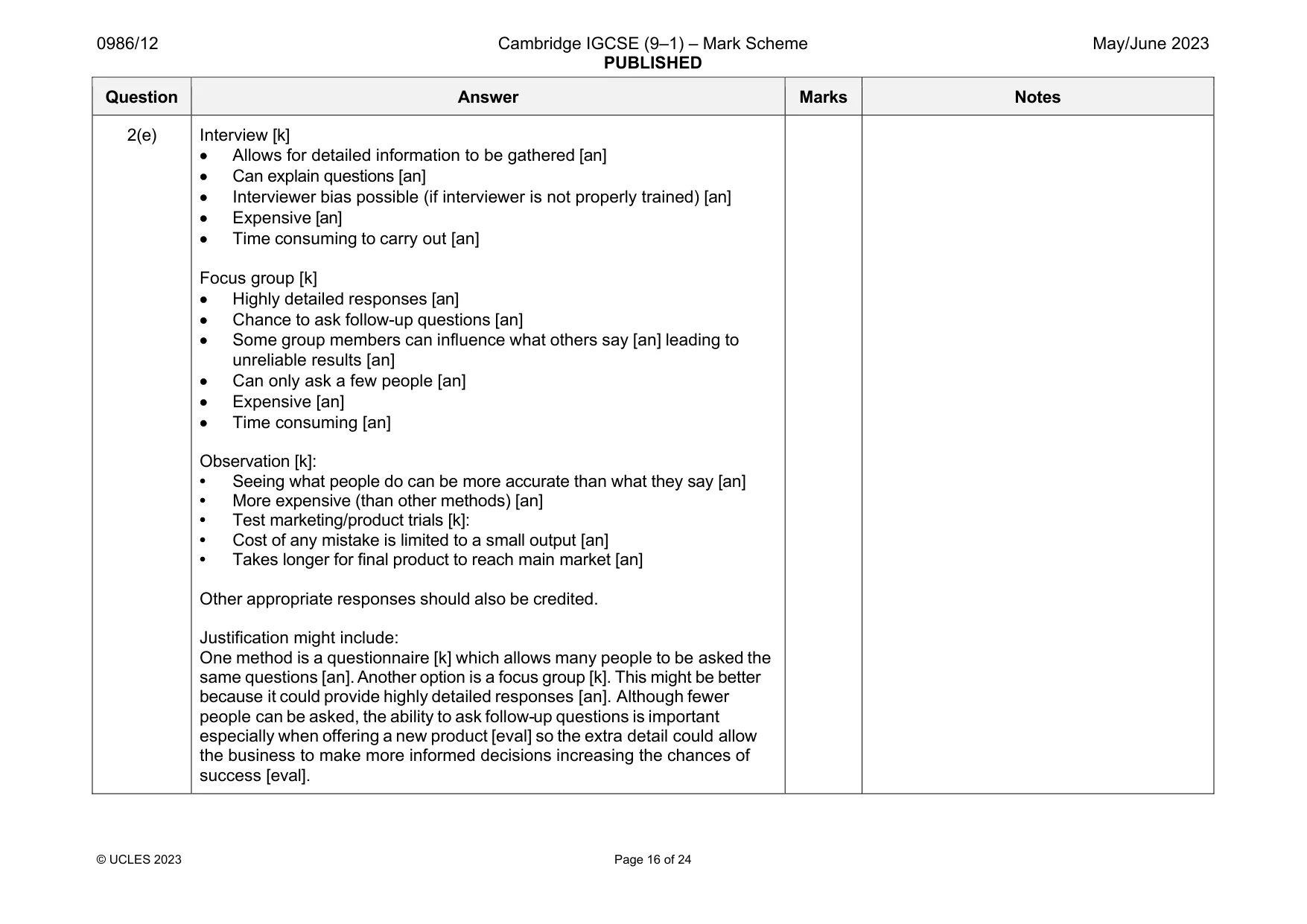 Mark scheme, page 16 of 24