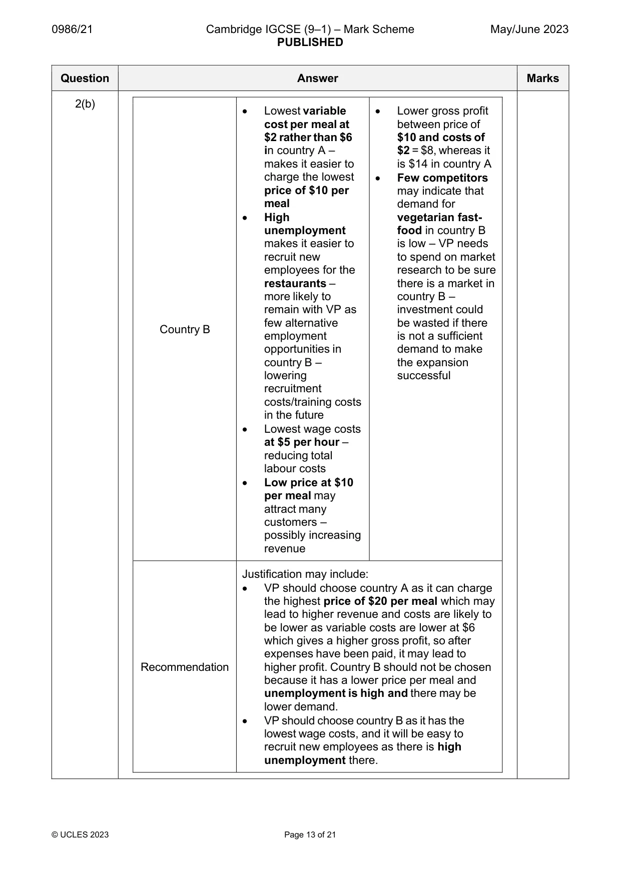 Mark scheme, page 13 of 21