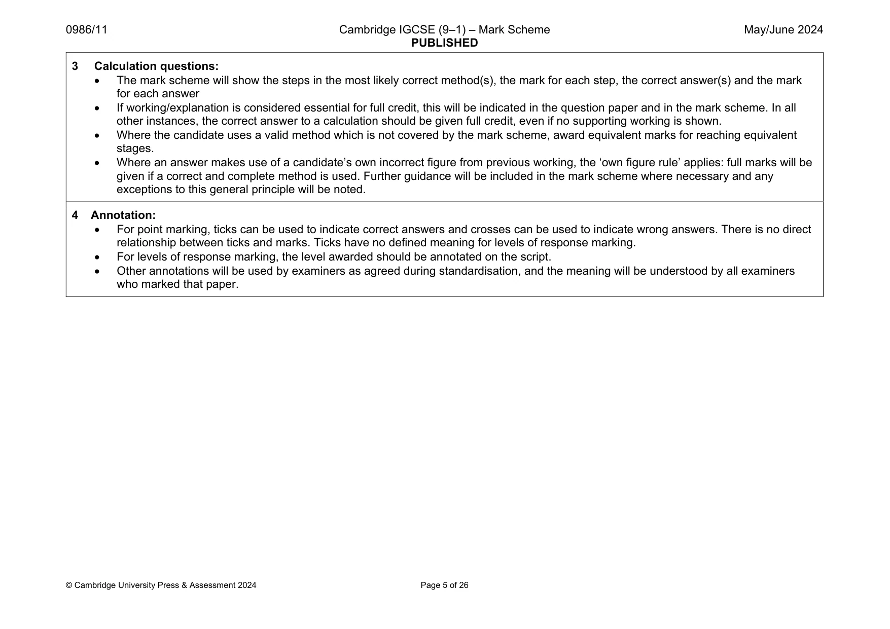 Mark scheme, page 5 of 26