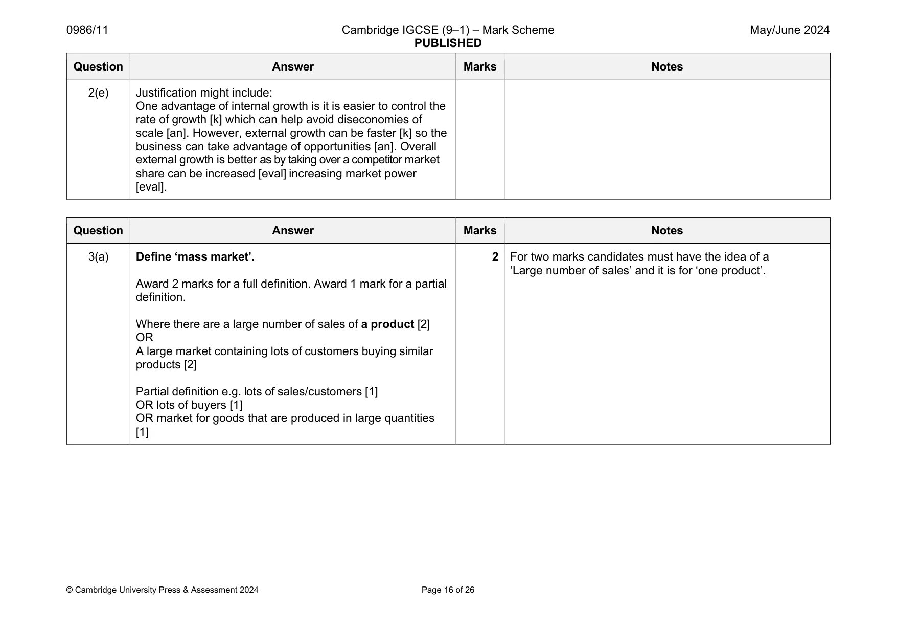 Mark scheme, page 16 of 26