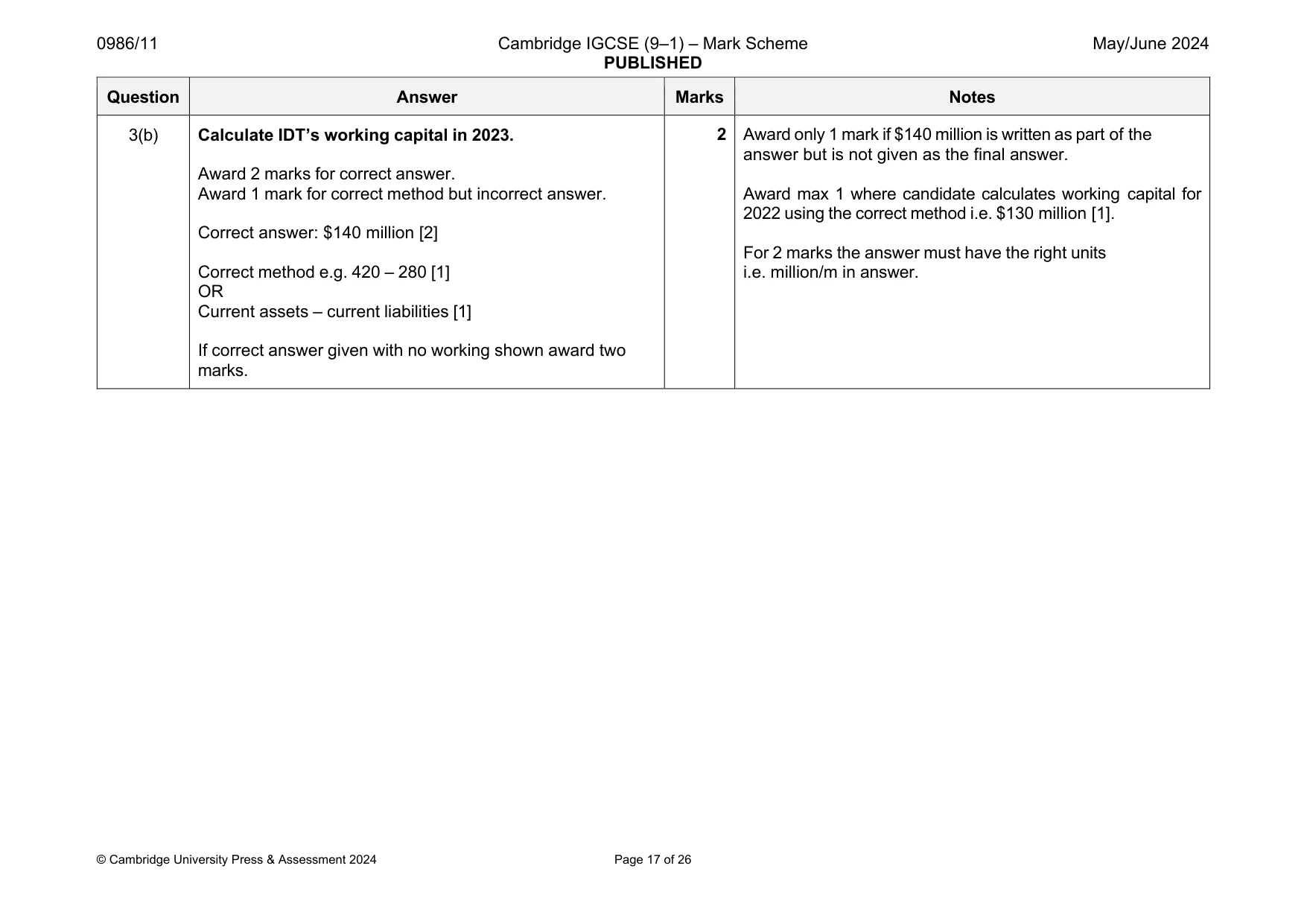 Mark scheme, page 17 of 26