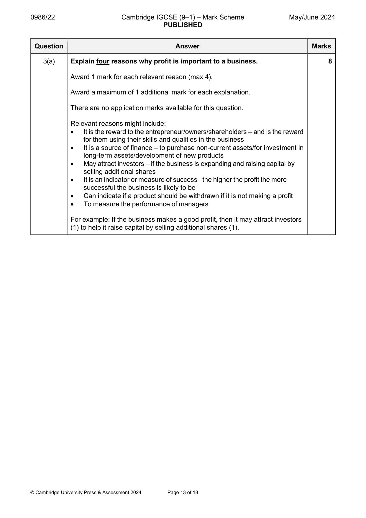 Mark scheme, page 13 of 18