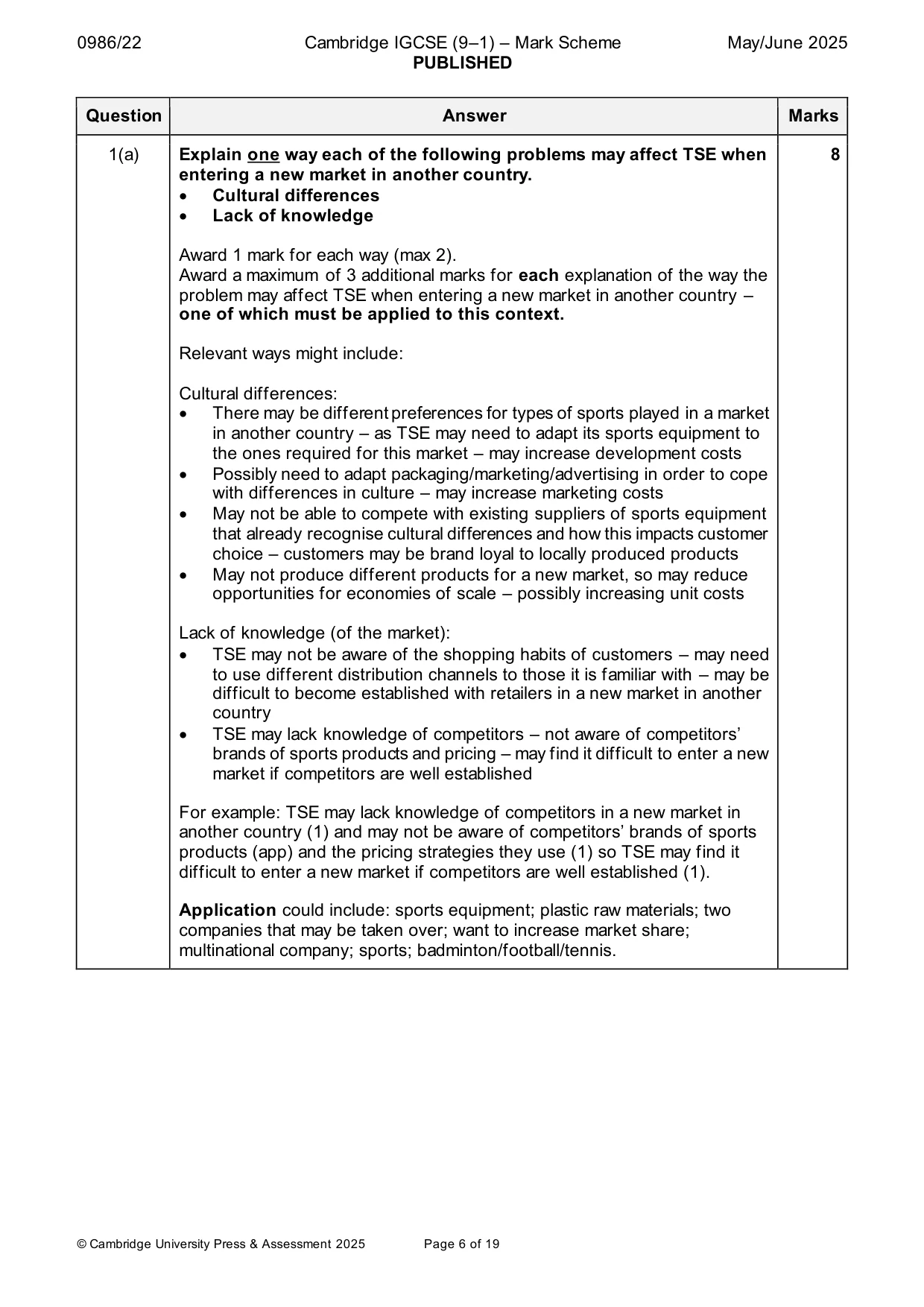 Mark scheme, page 6 of 19