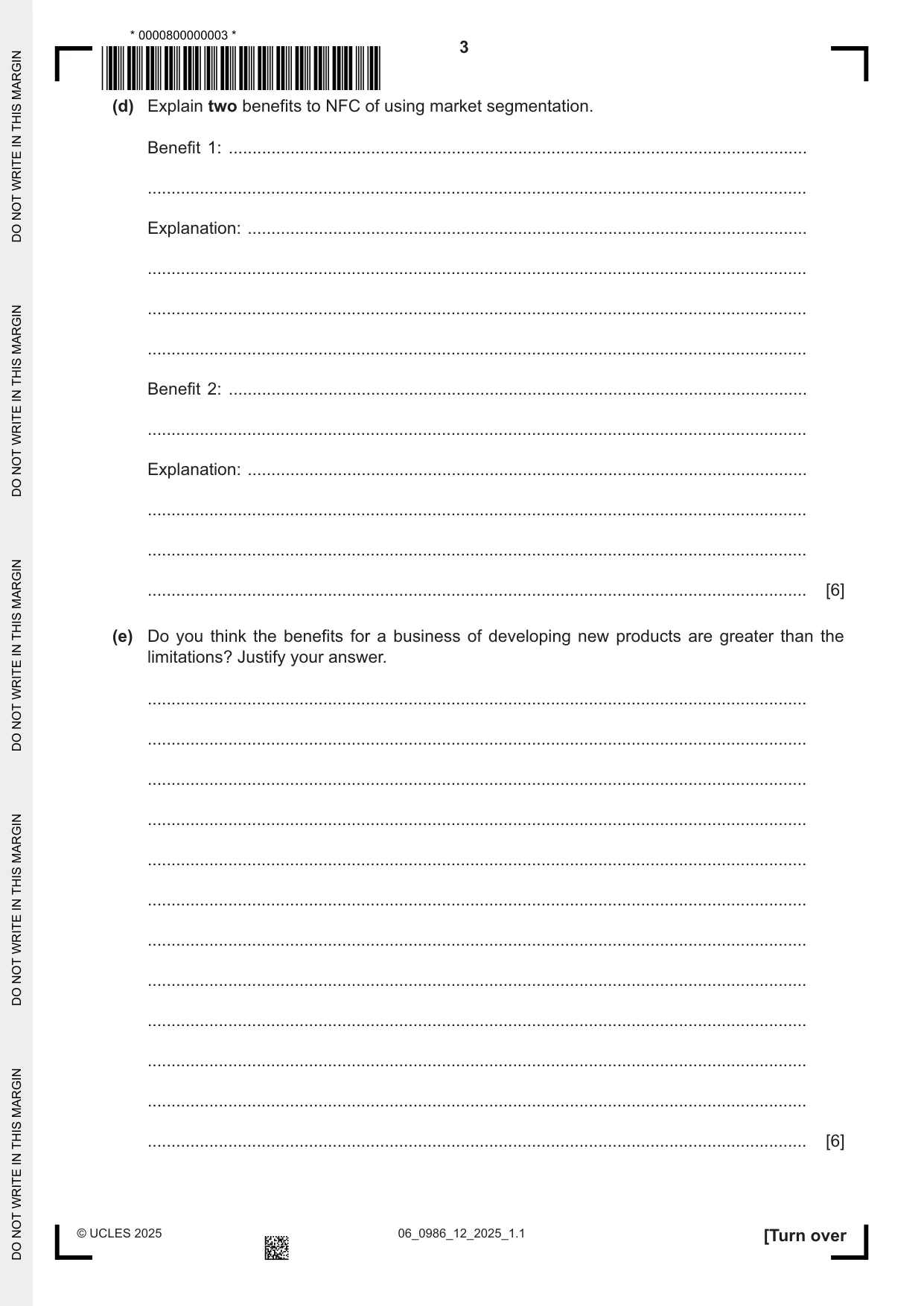 Cambridge IGCSE Business Studies (9-1) 0986 2025 May/June Paper 1 · Variant 2 question paper, page 3 of 12