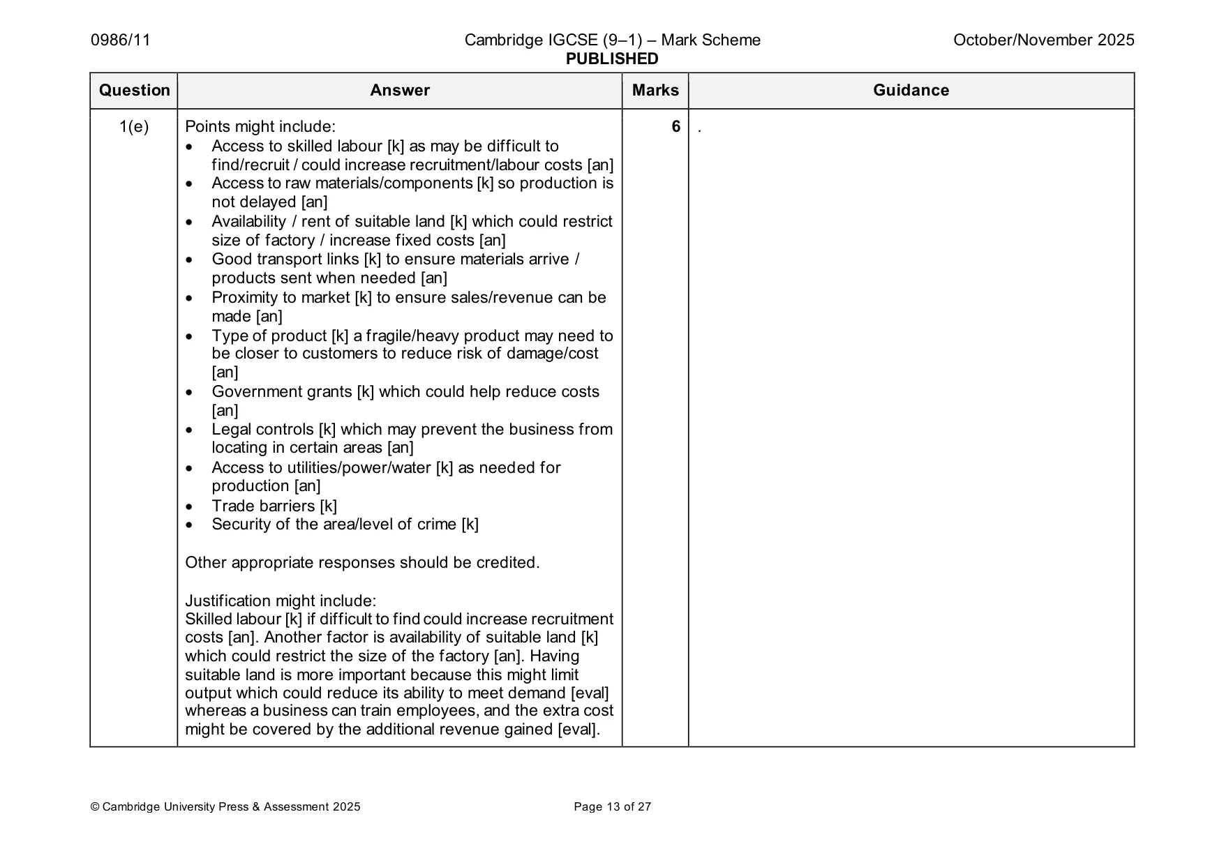 Mark scheme, page 13 of 27