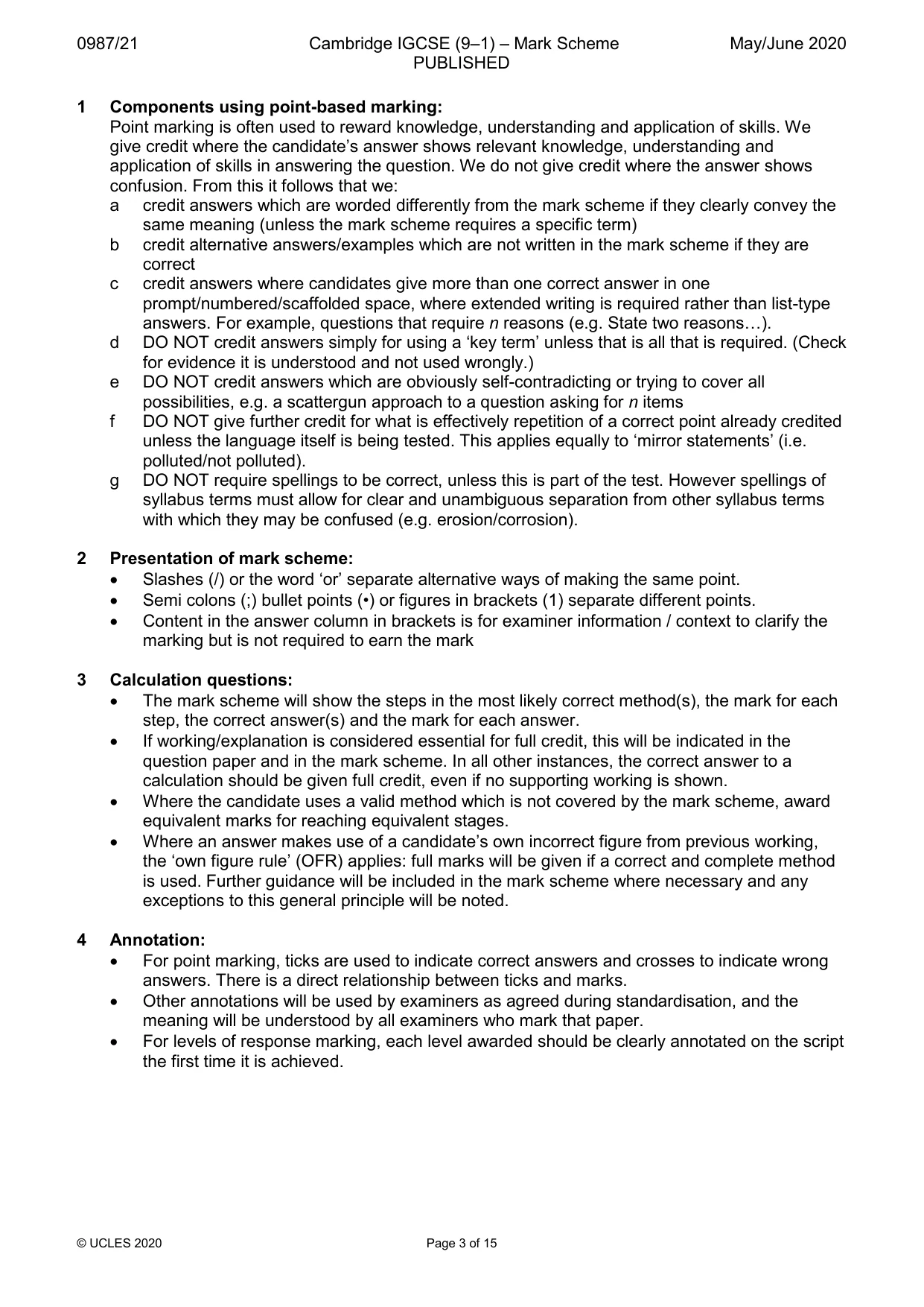Mark scheme, page 3 of 15
