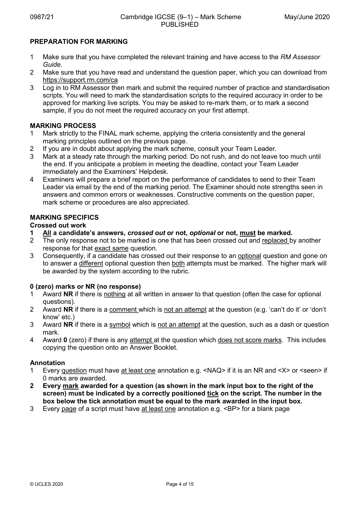 Mark scheme, page 4 of 15