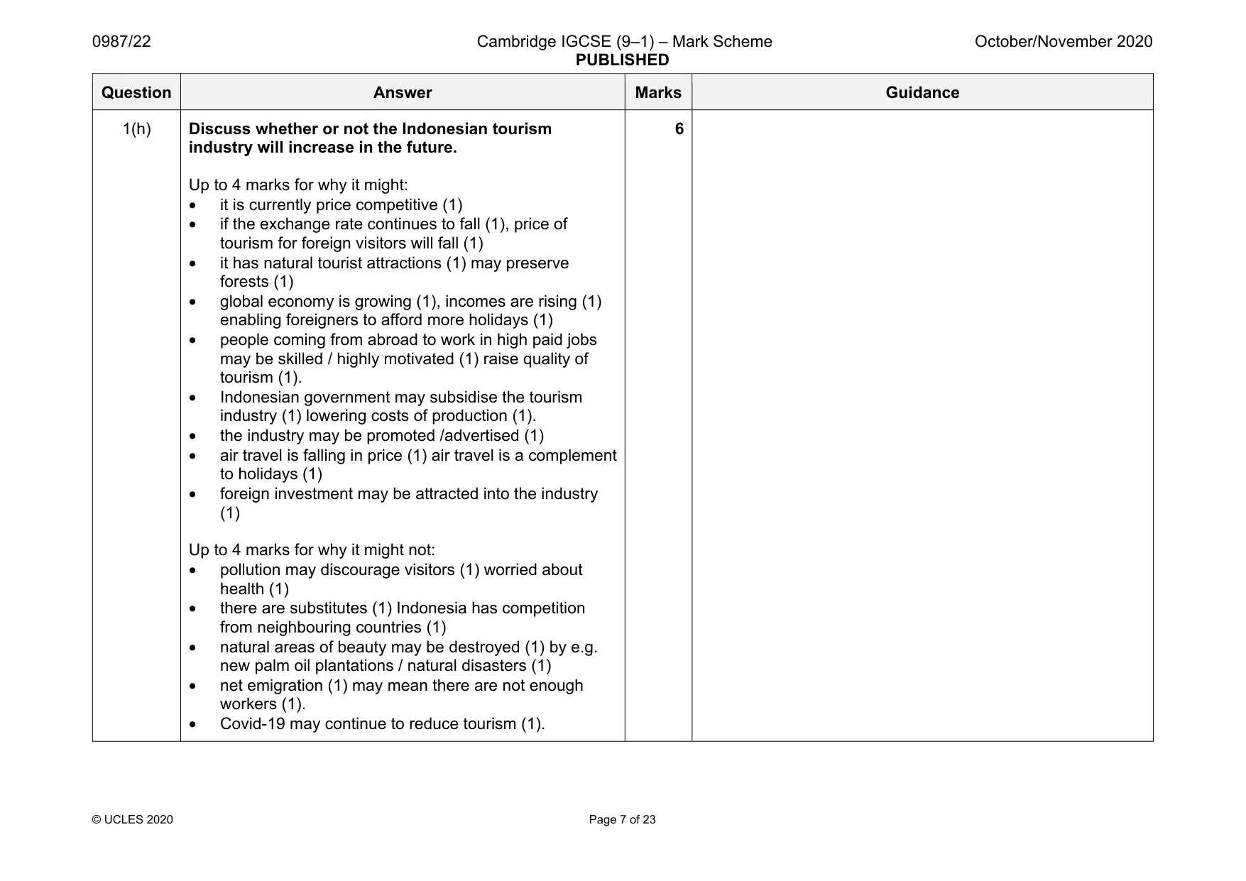 Mark scheme, page 7 of 23